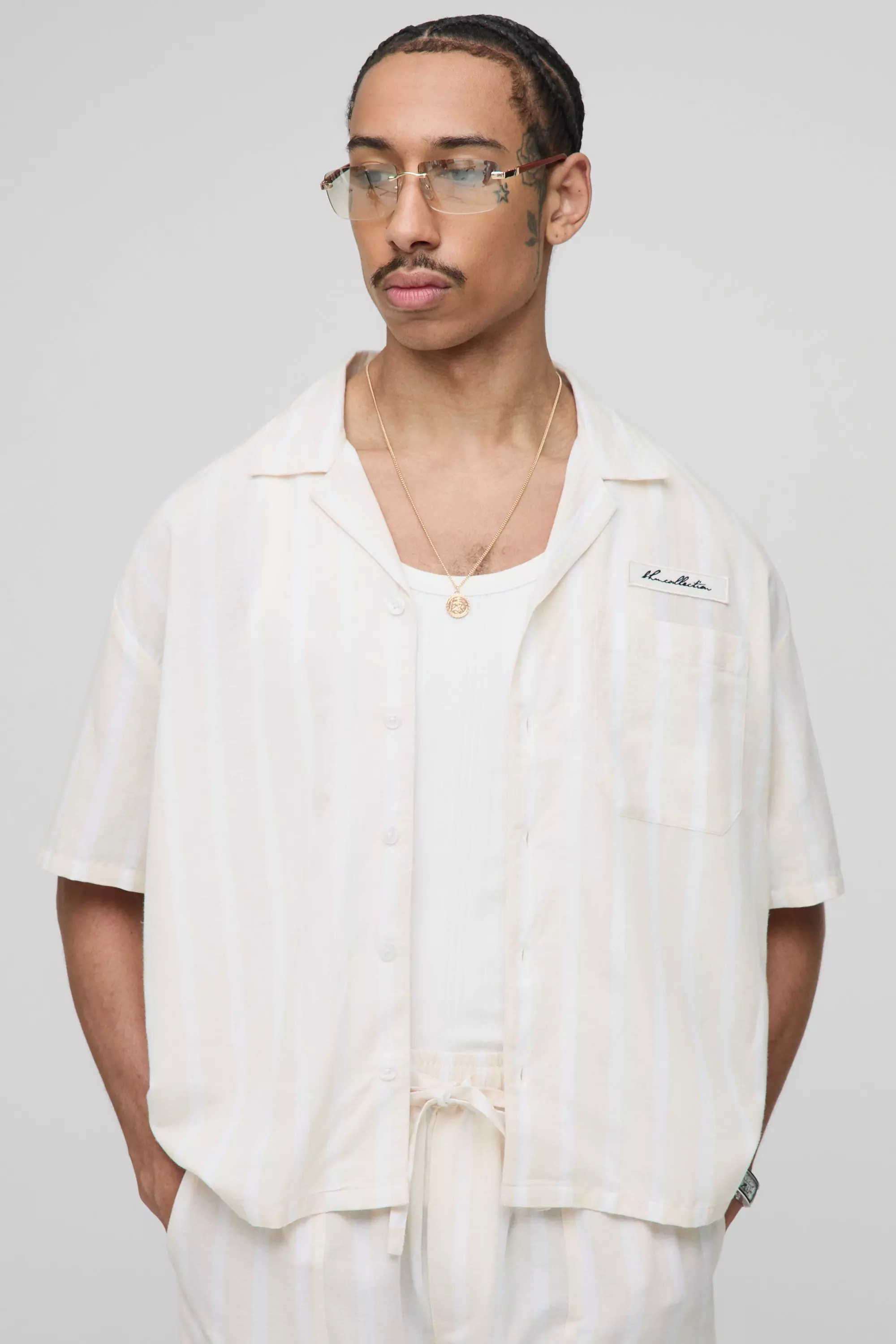 Chemise oversize rayée , Natural autre image