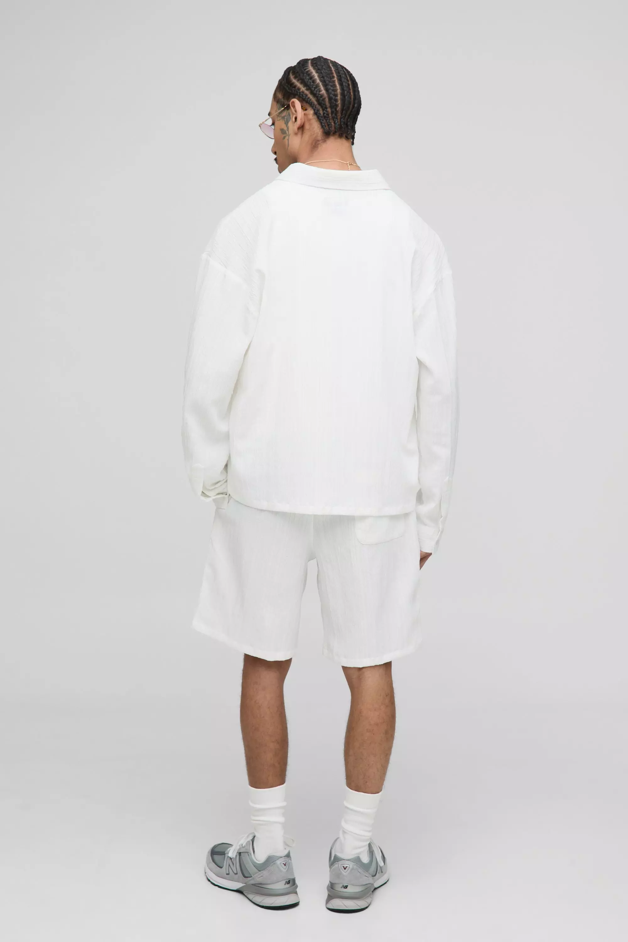 Ensemble oversize à col V et short, White autre image