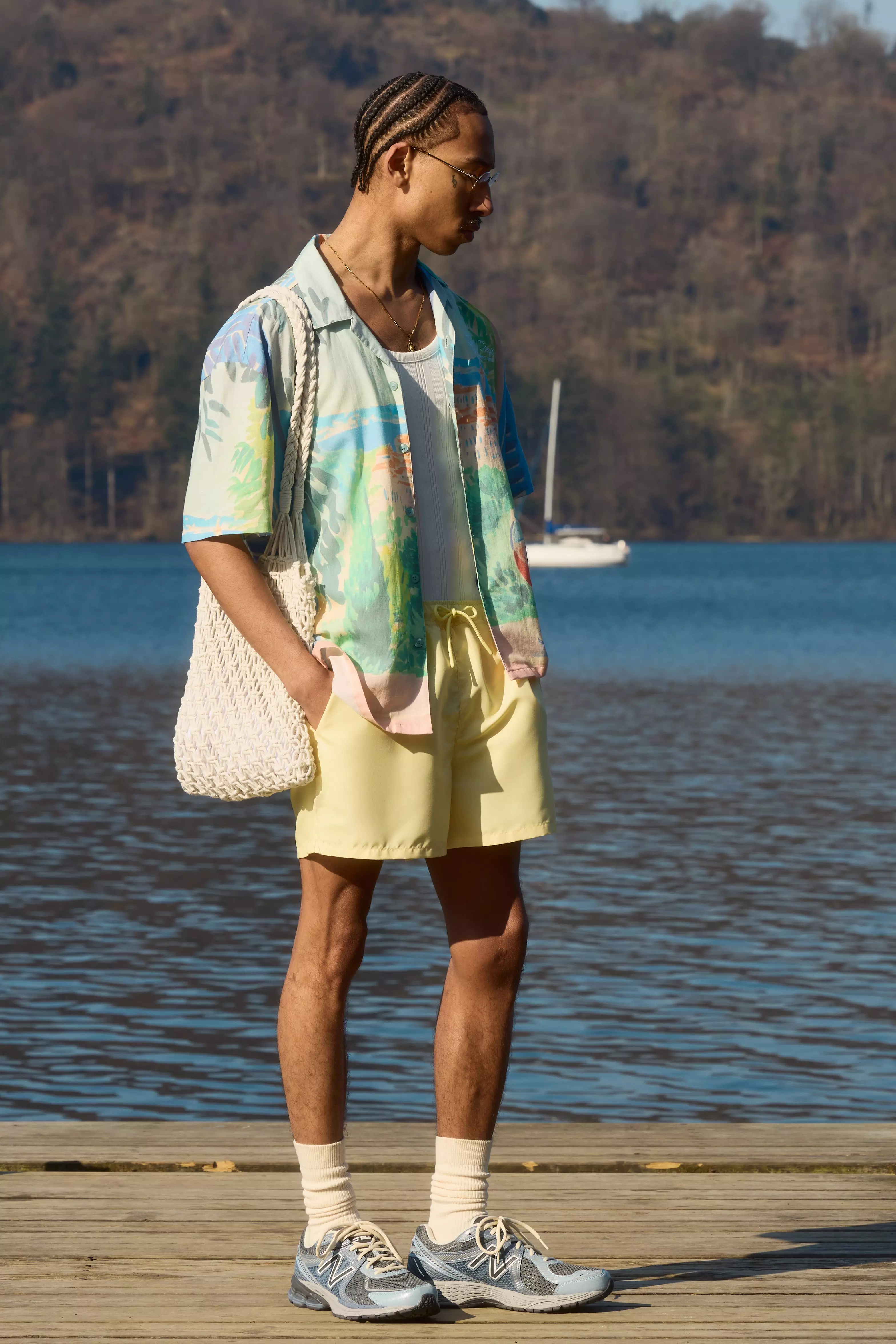 Yellow Short Length Rubber Tab Swim Short alternative image