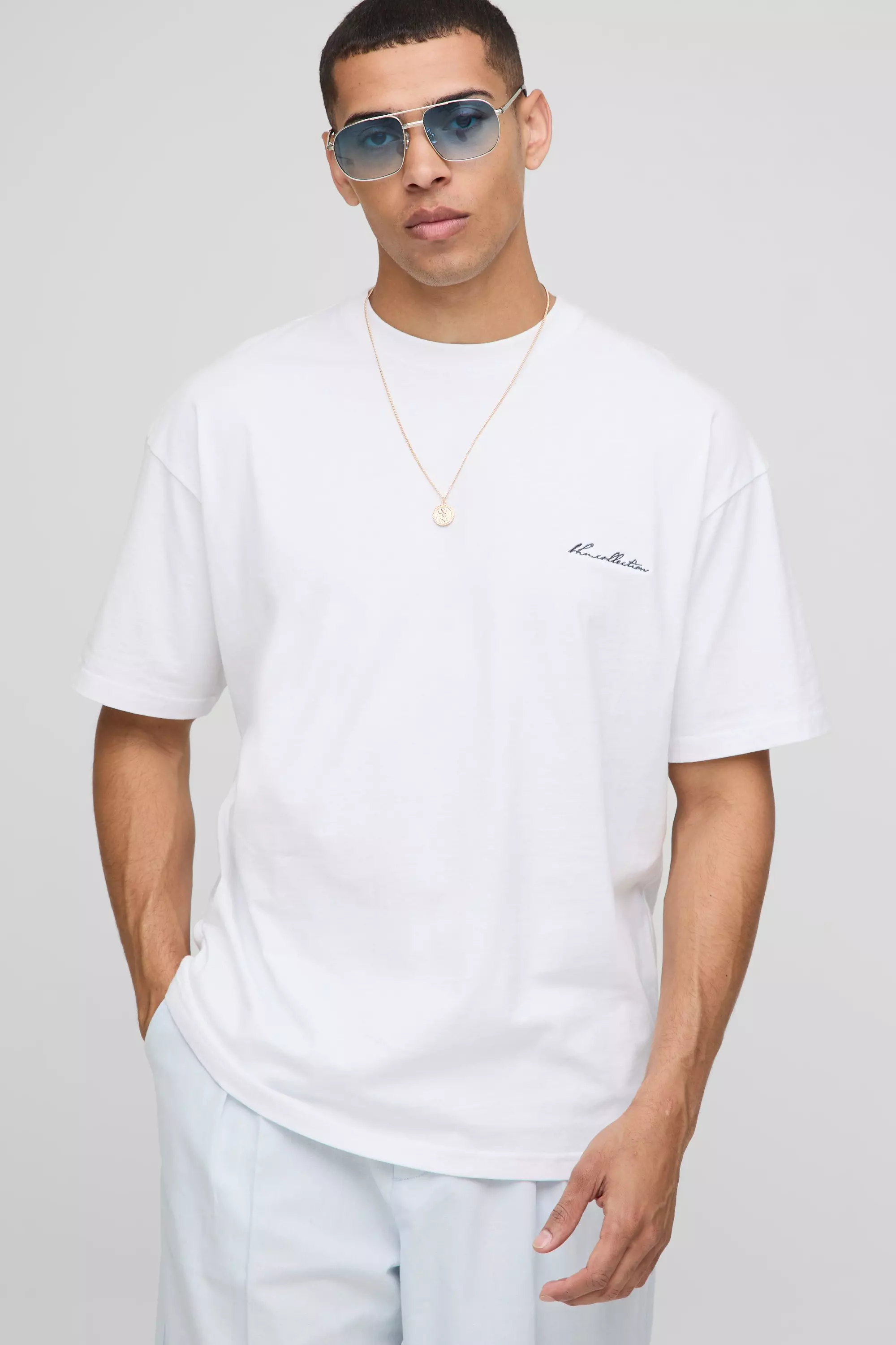 T-shirt oversize à imprimé abstrait, White autre image