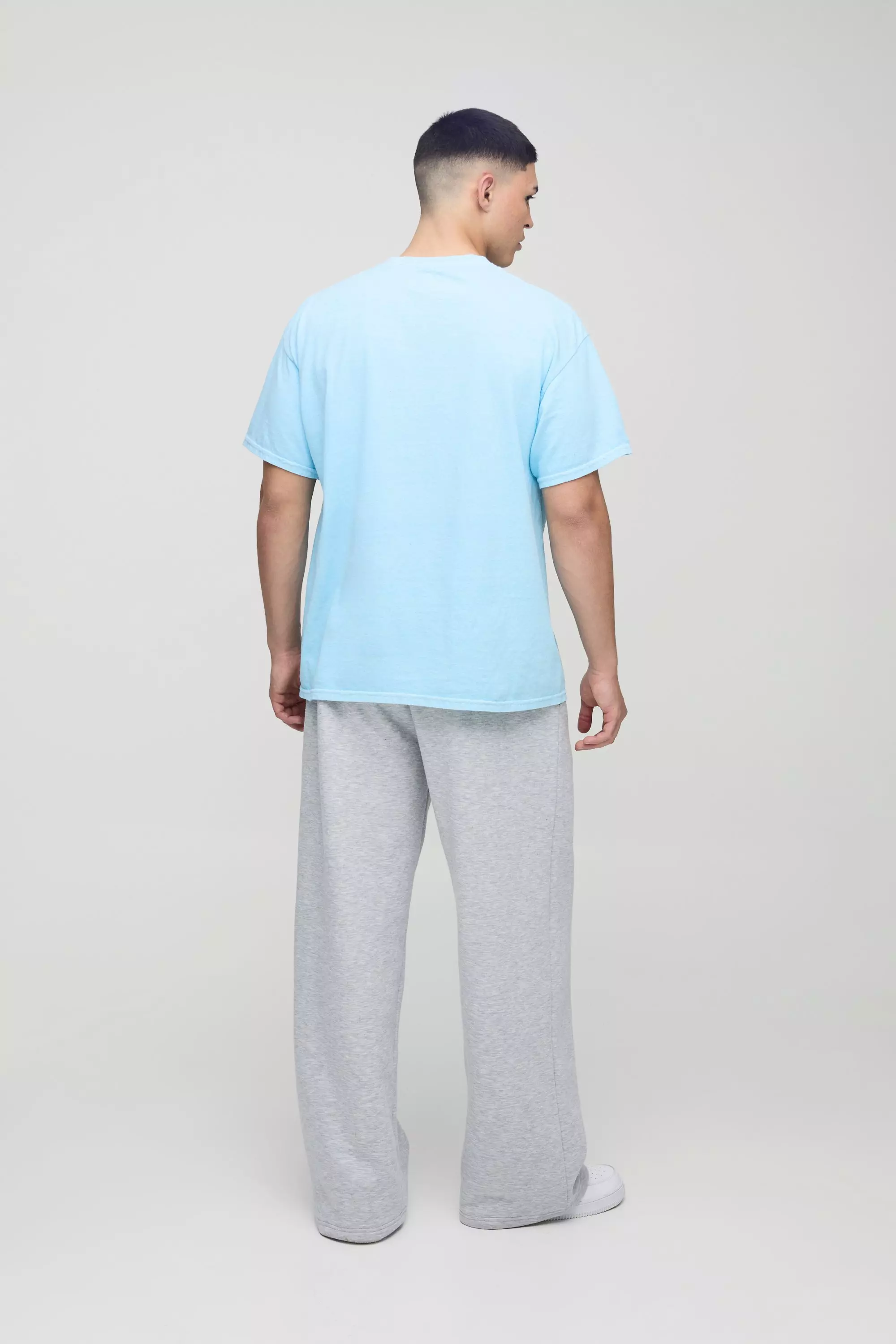 T-shirt oversize délavé à imprimé Naruto, Blue autre image