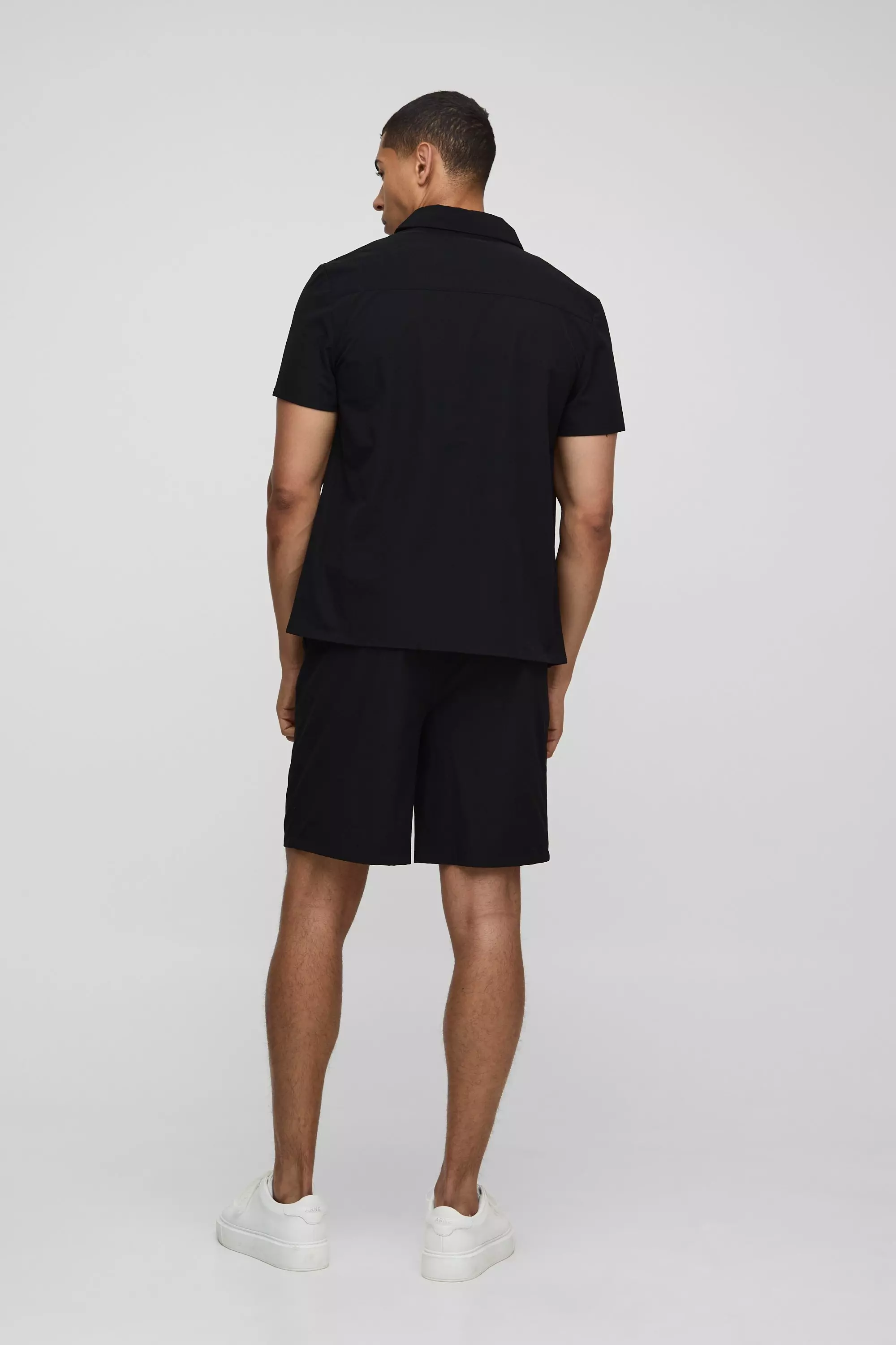 Black Regular Fit Technical Stretch Collared Shirt alternative image