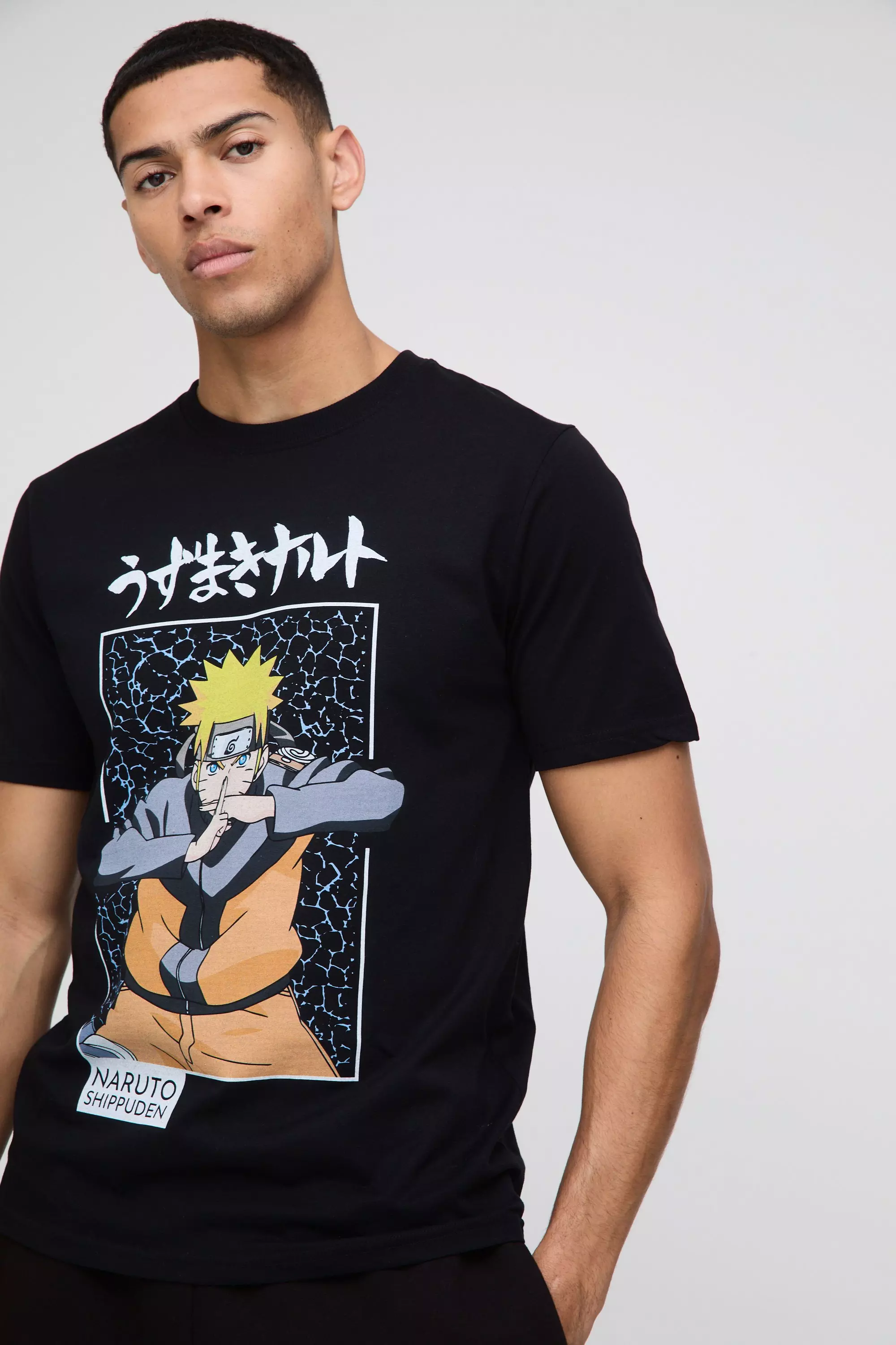 Black Gelicenseerd Naruto Anime T-Shirt alternatieve afbeelding