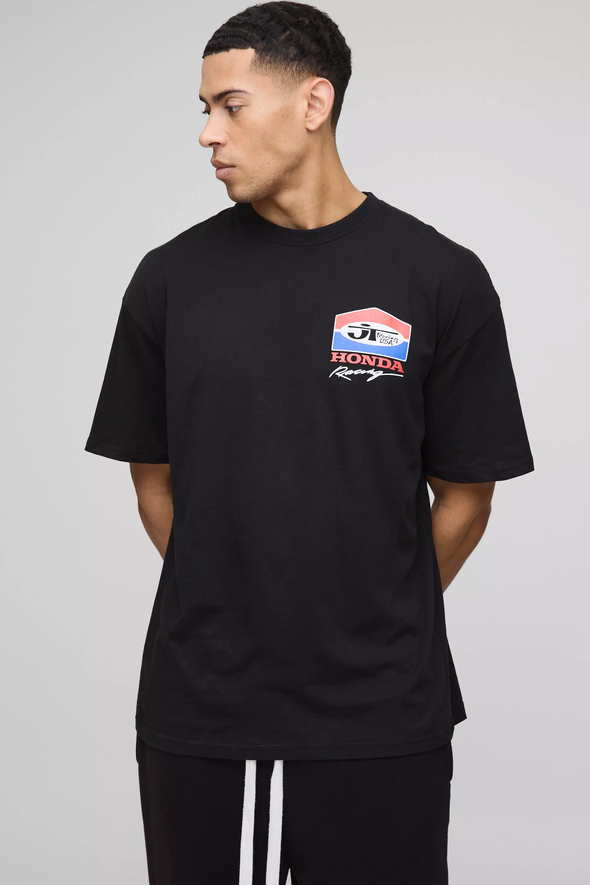 Oversized Honda RS JT Racing License Graphic T Shirt | boohooMAN USA
