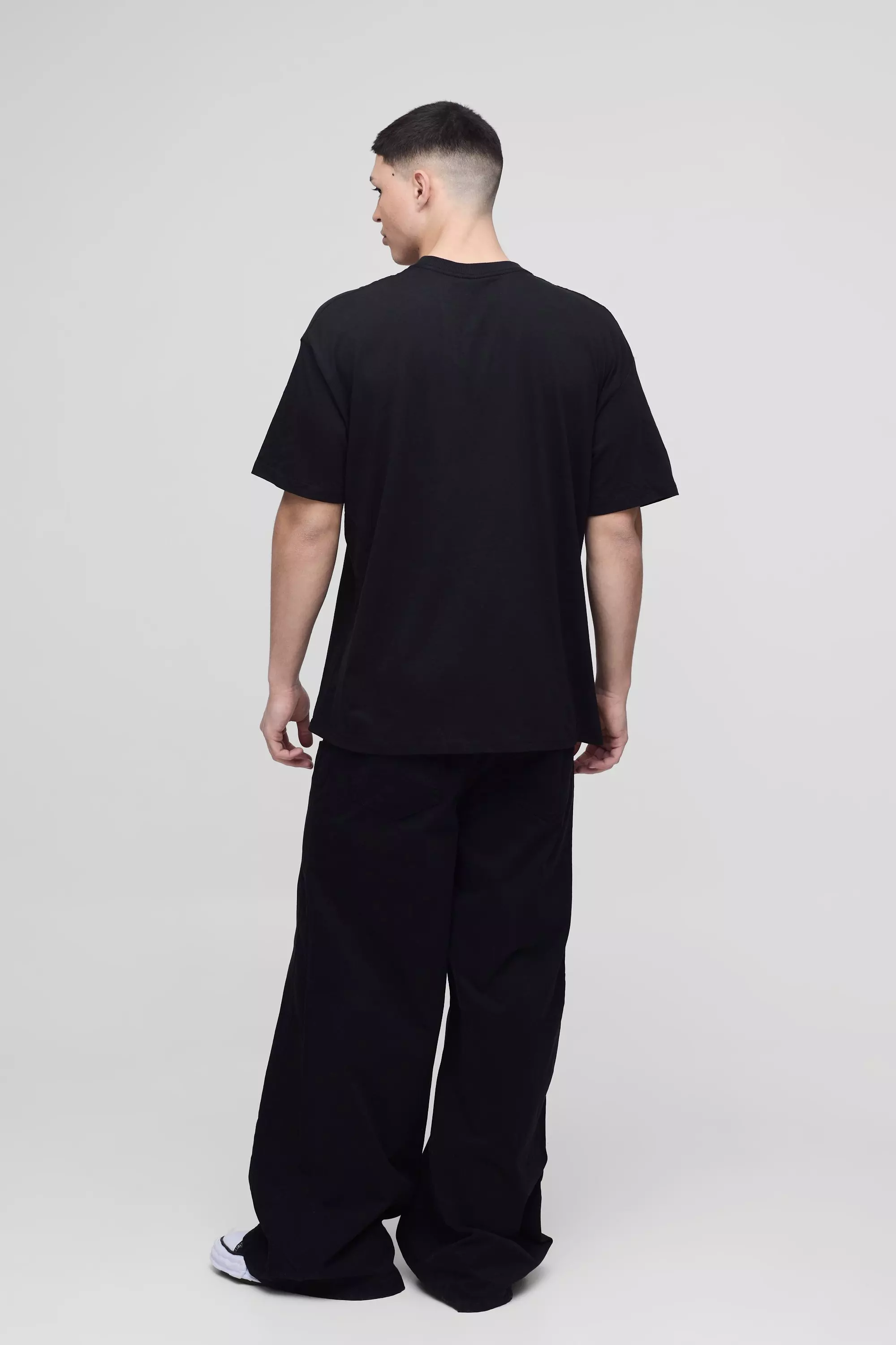 Black Oversized Gelicenseerd Misfits Band T-Shirt alternatieve afbeelding