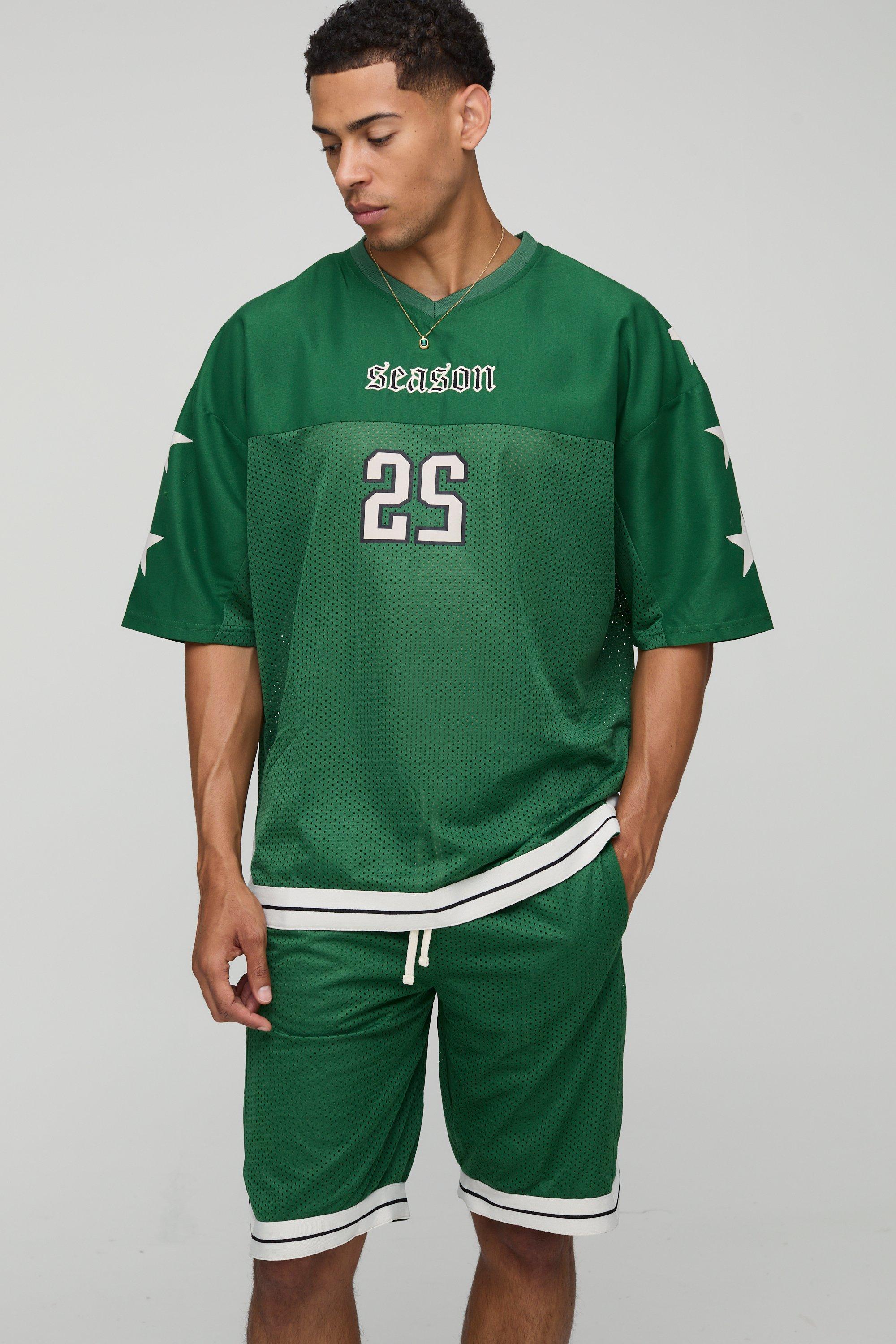 Oversized Applique Sports T-Shirt Set | boohooMAN UK