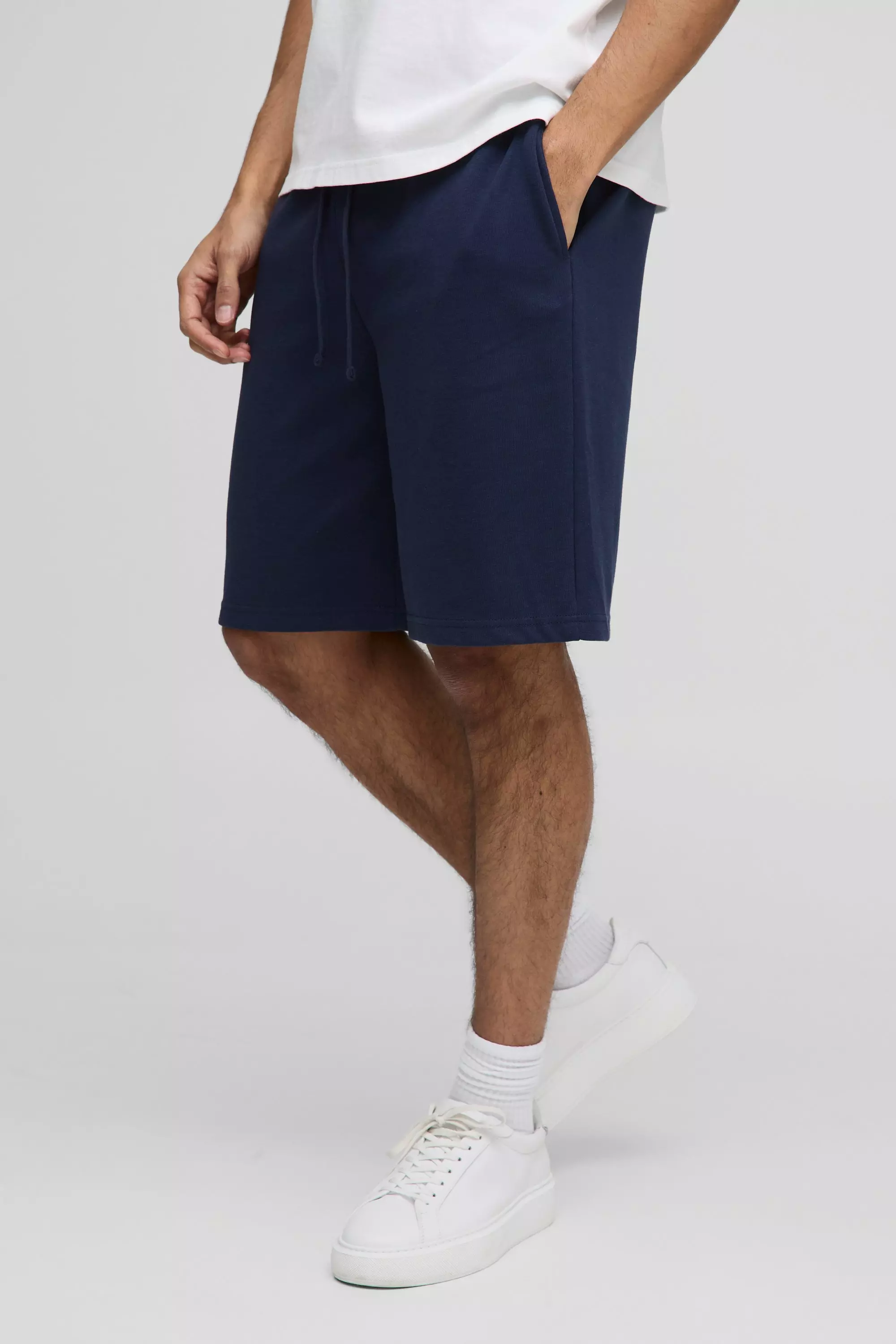 Oversized Heavyweight Interlock Shorts Navy