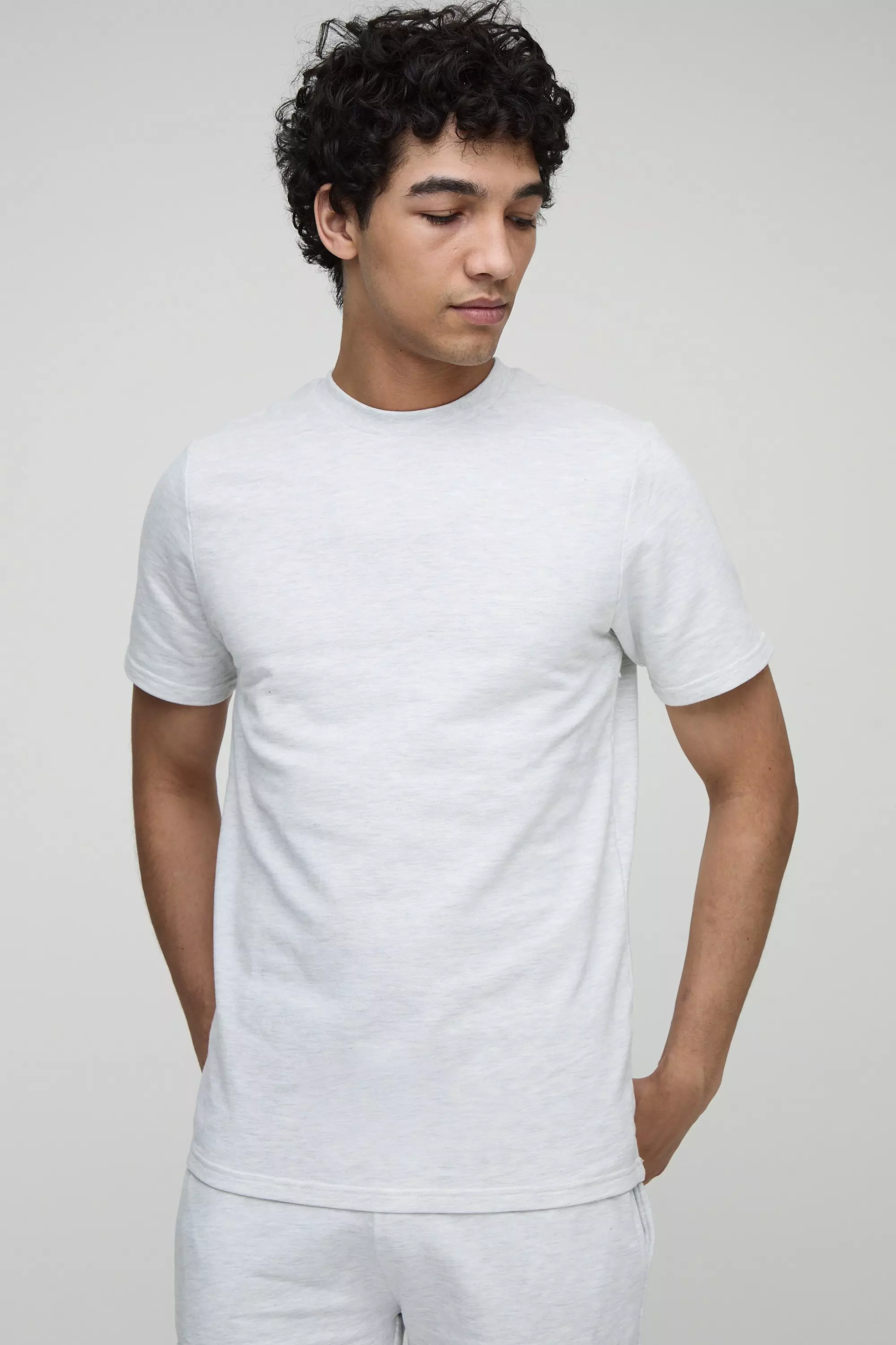 Slim Fit Heavyweight T-Shirt Grey marl