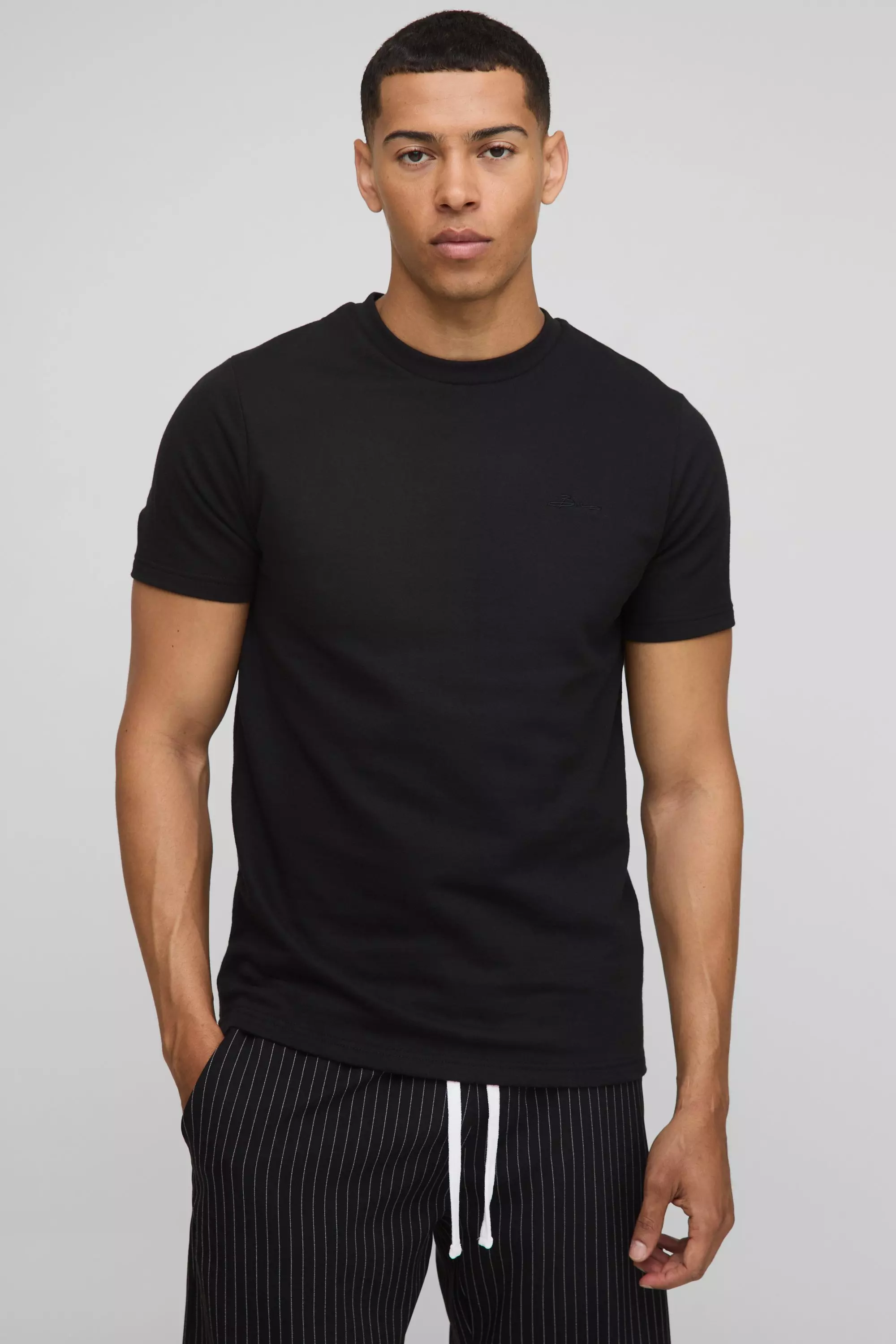 Slim Fit BM Signature Heavyweight T-Shirt Black