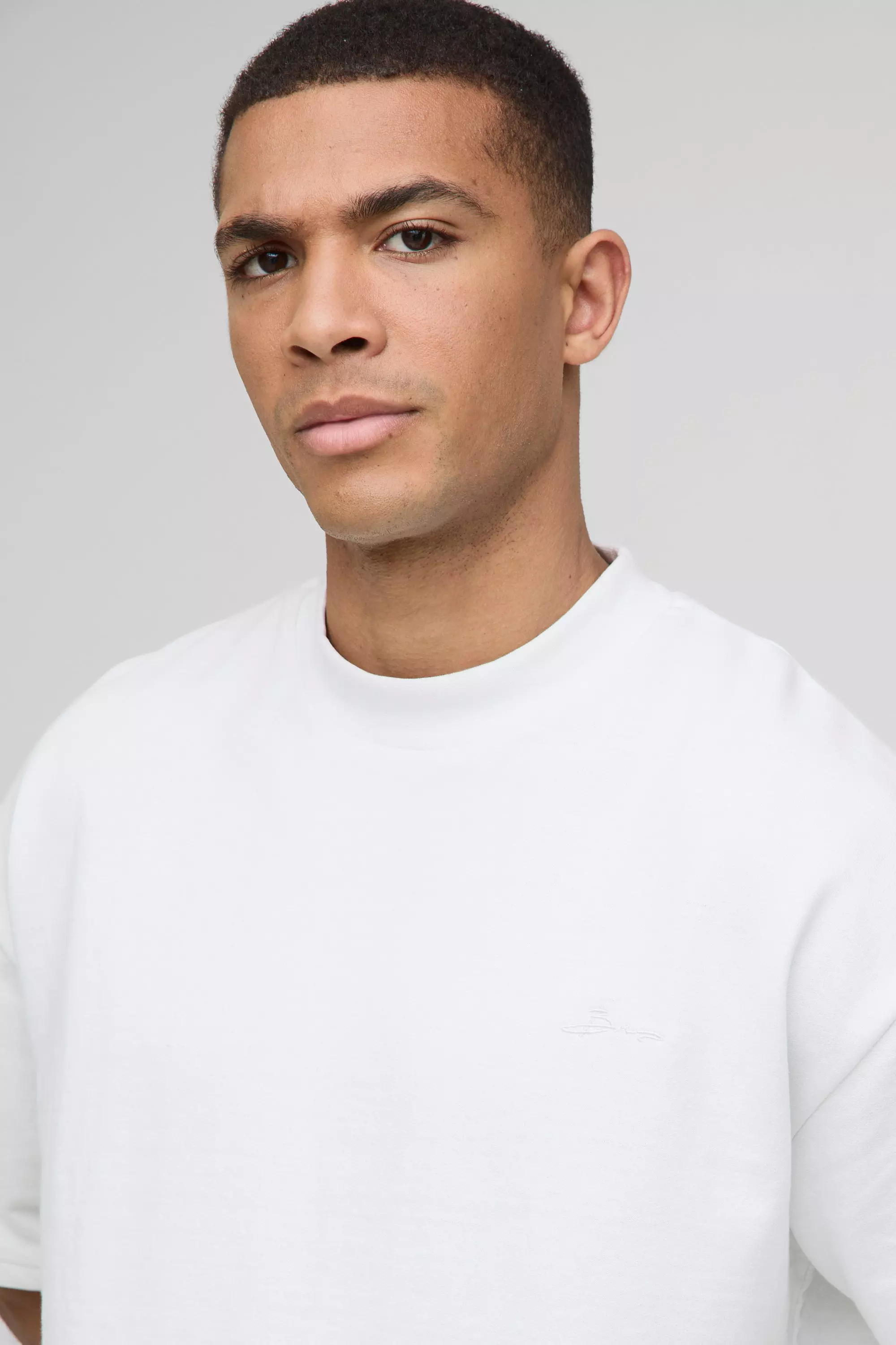 boohoo MAN★オーバーサイズ パーム柄 Tシャツ タンクトップ★白 T-Shirts | Oversized Chicago Print T-shirt | boohooMAN
