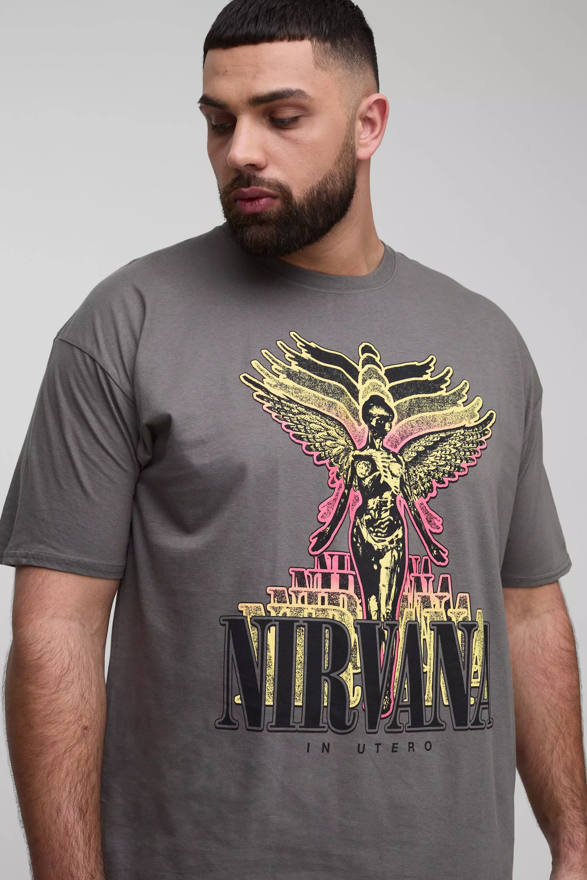 Charcoal Plus Nirvana License Print T-Shirt alternative image