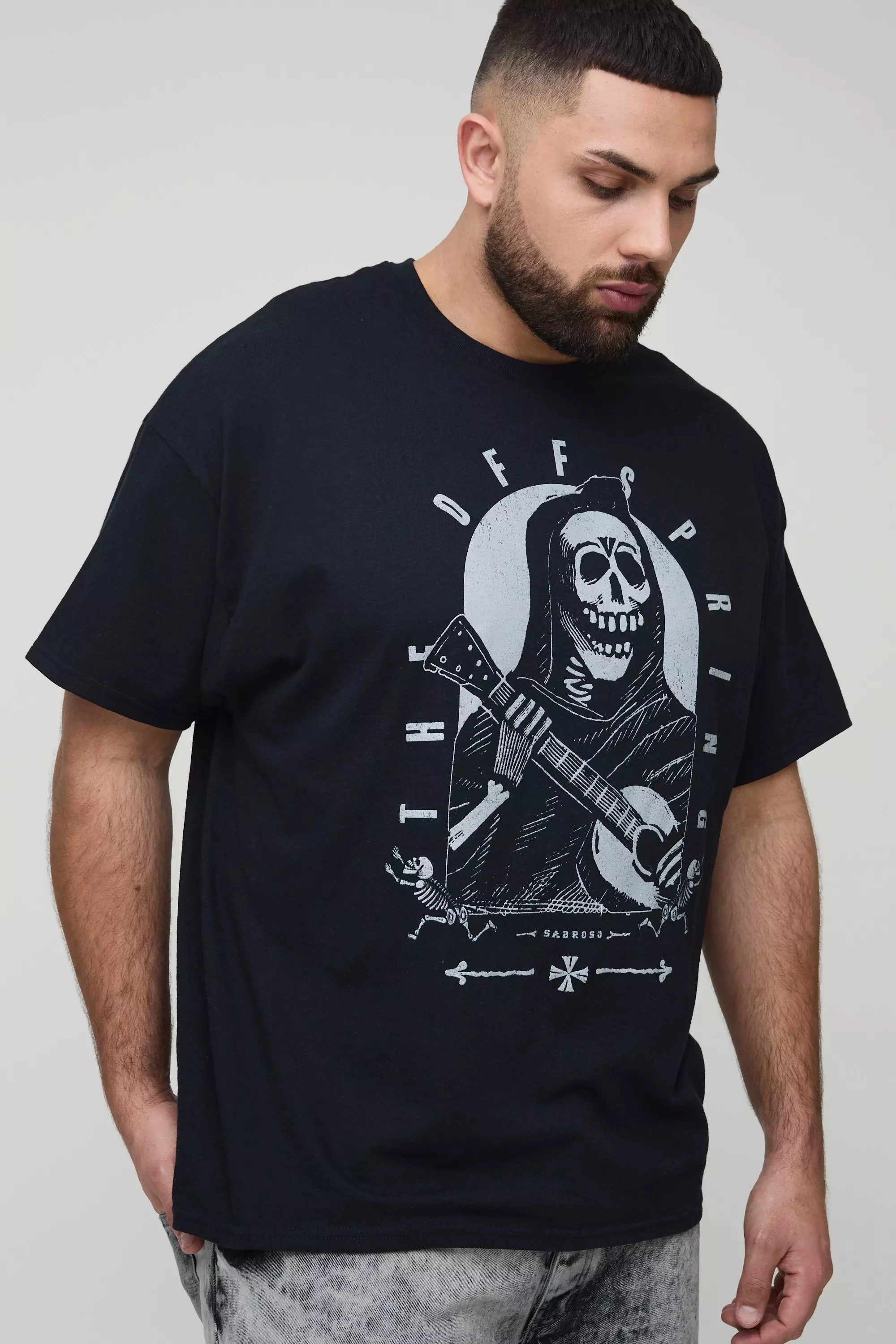 Black Plus The Offspring License Print T-Shirt alternative image