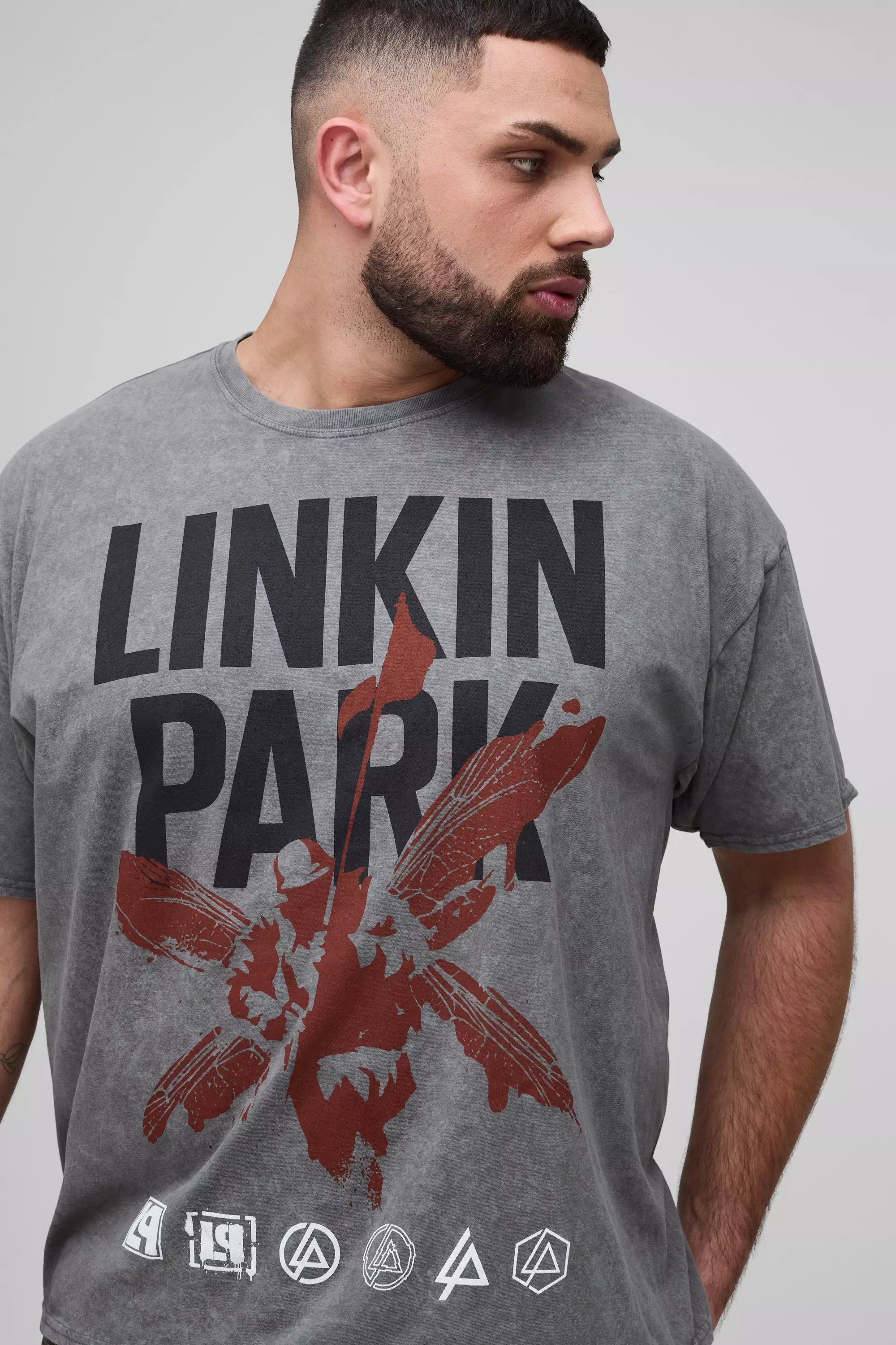 Charcoal Plus Linkin Park License Print T-Shirt alternative image