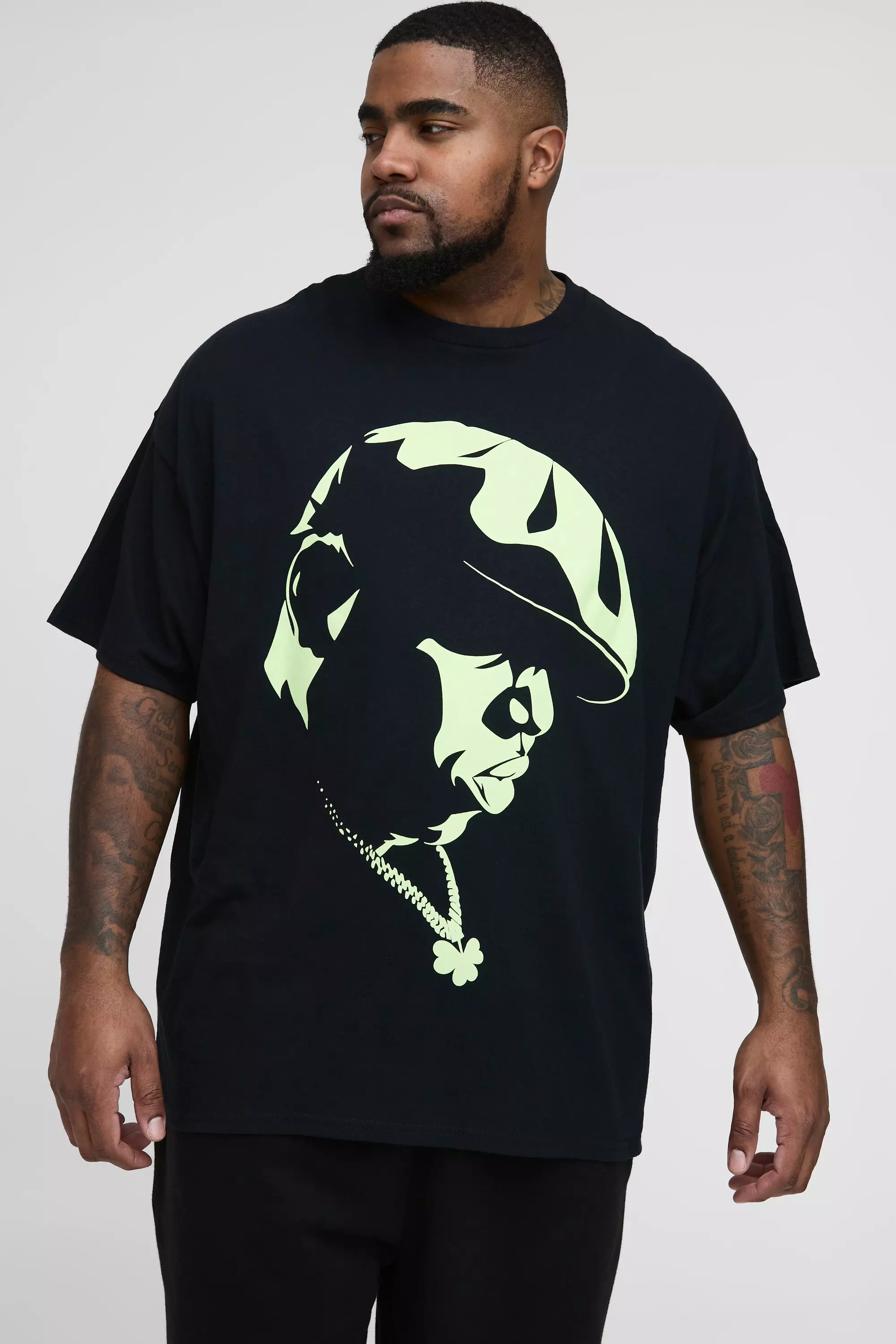 Black Plus Notorious BIG License Print T-Shirt alternative image