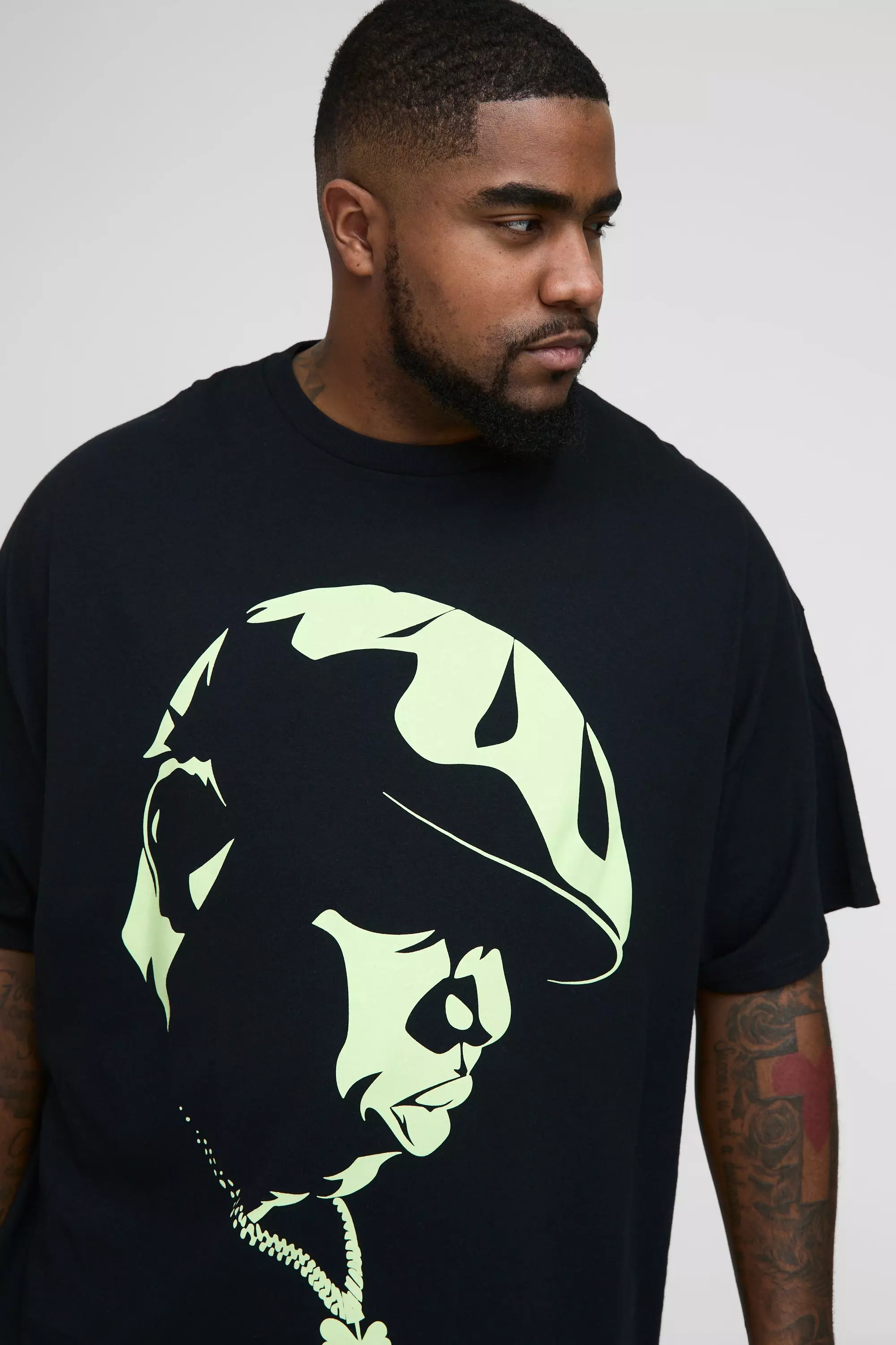 Black Plus Notorious BIG License Print T-Shirt alternative image