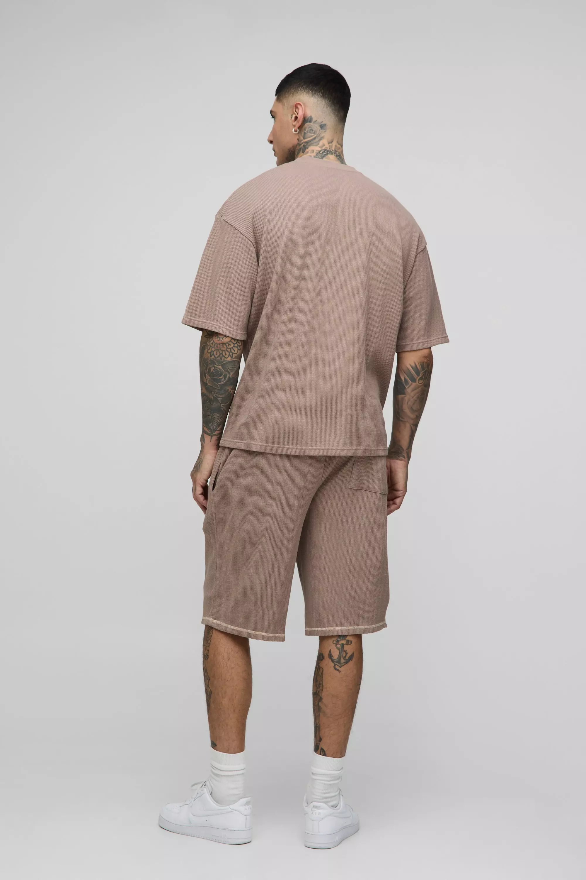 Tall - Ensemble oversize imprimé en tissu gaufré, Brown autre image