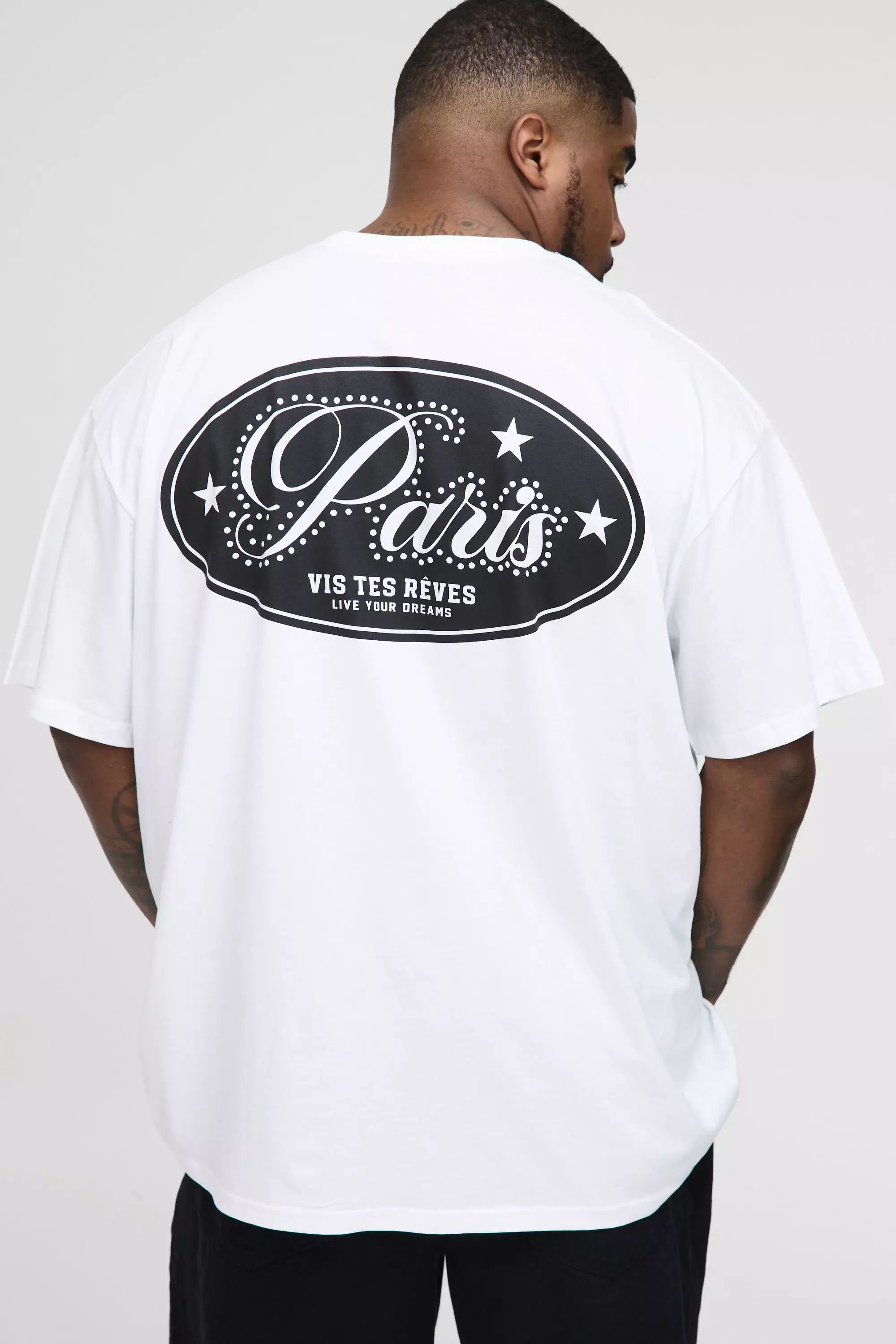 White Plus Oversized Paris T-Shirt alternatieve afbeelding