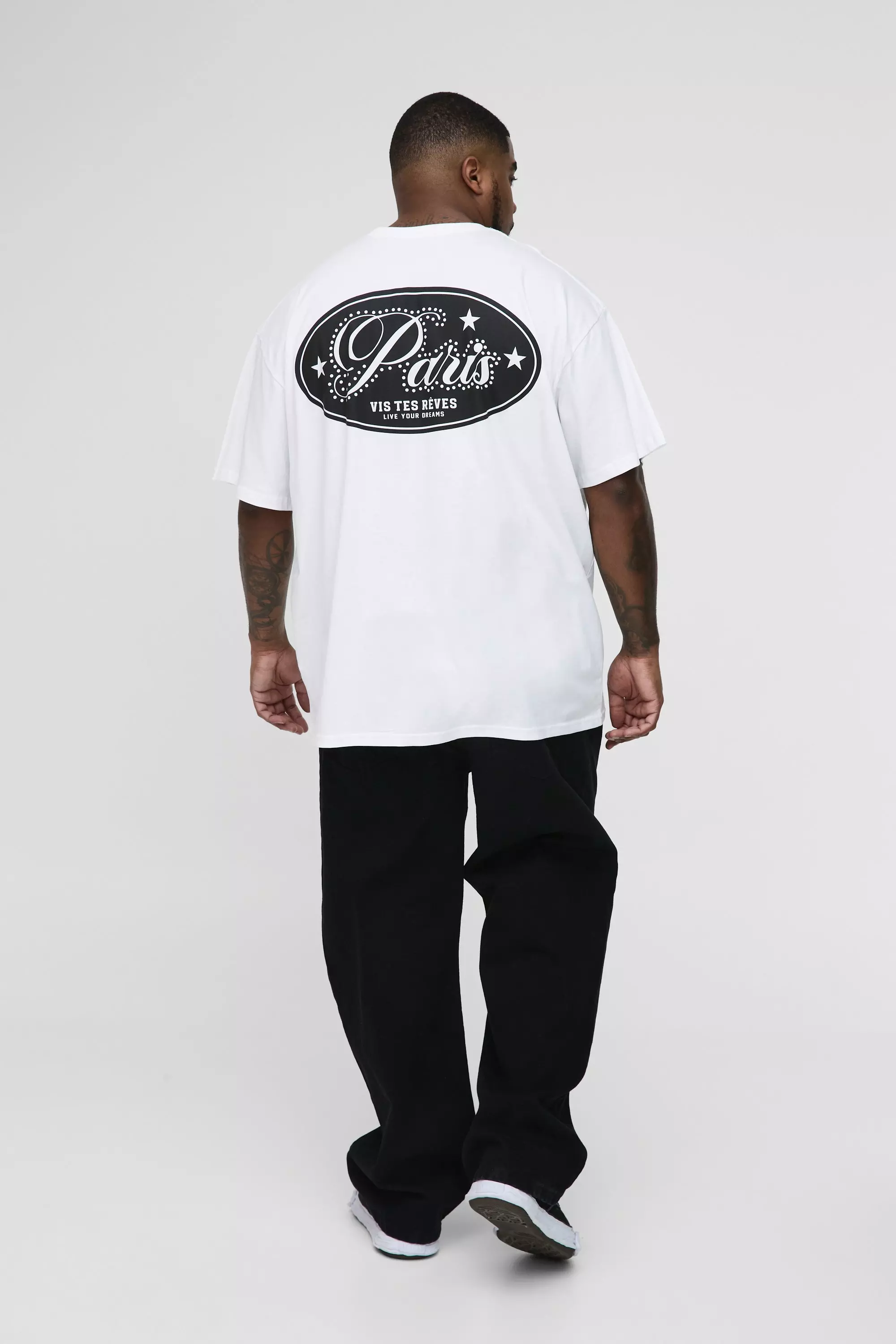White Plus Oversized Paris T-Shirt alternatieve afbeelding