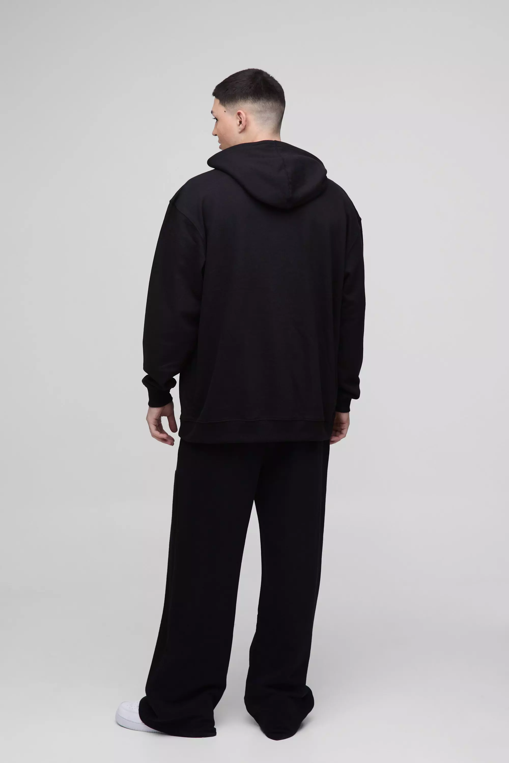 Black Oversized Drip Face Embroidered Hoodie alternative image