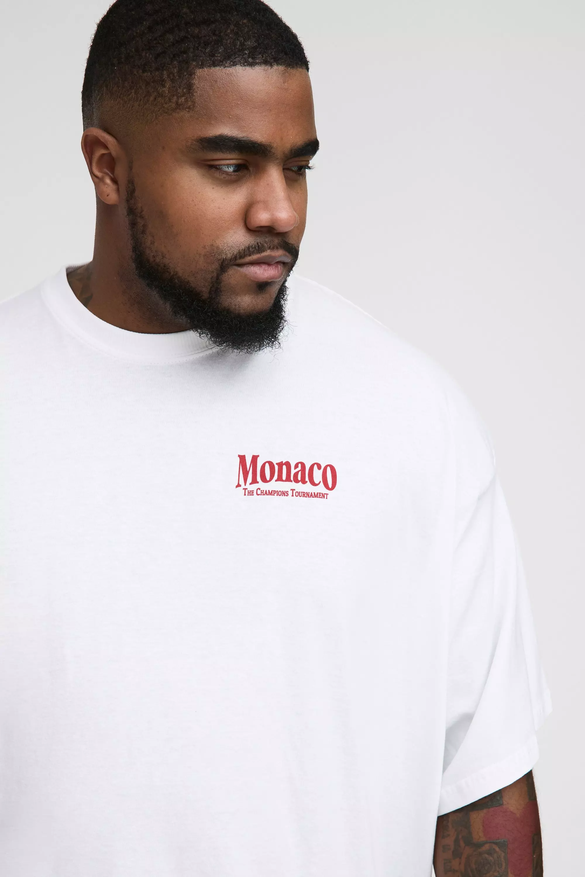 White Plus Oversized Monaco Car Graphic T-Shirt alternative image