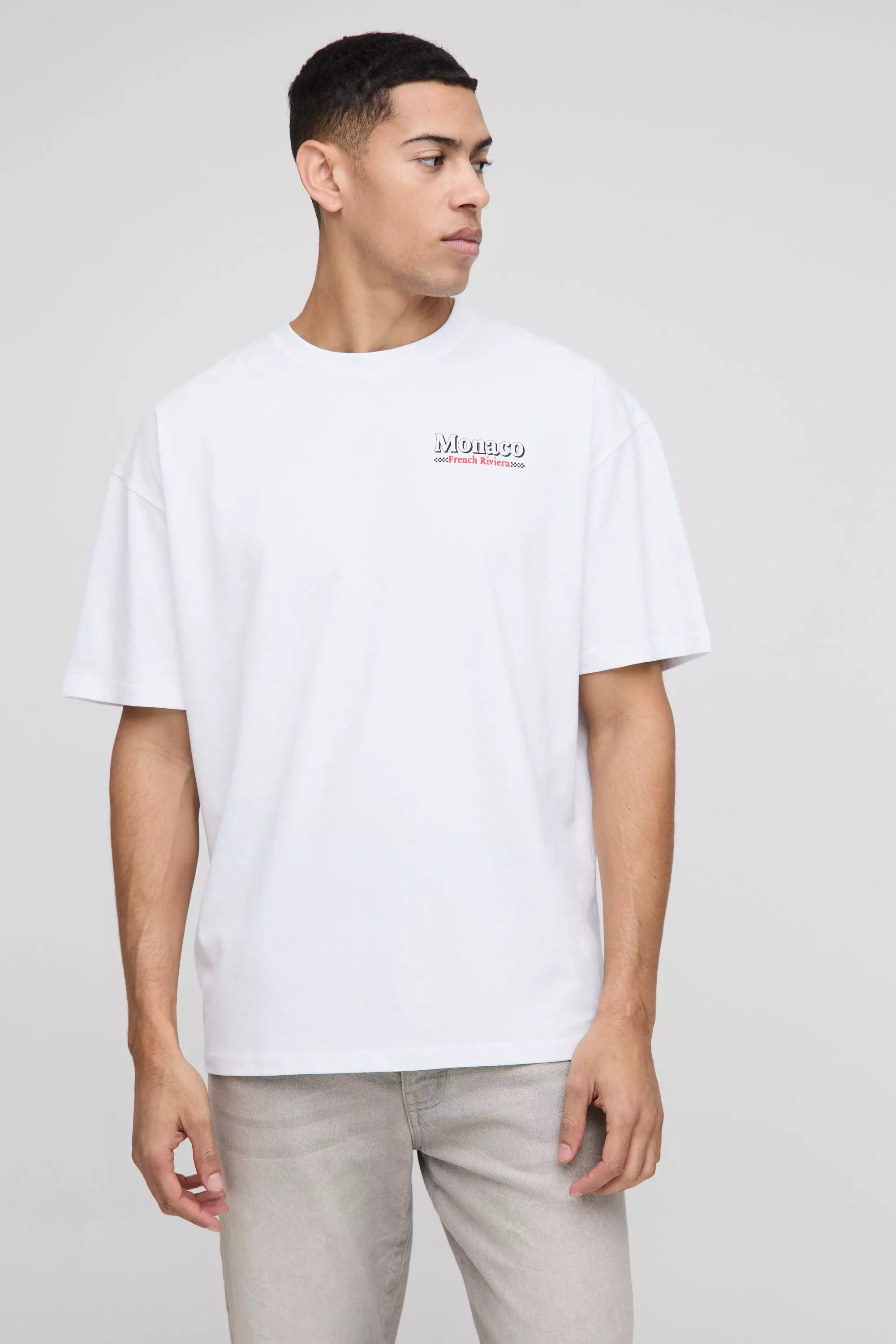 White Oversized Monaco Champions Auto T-Shirt alternatieve afbeelding