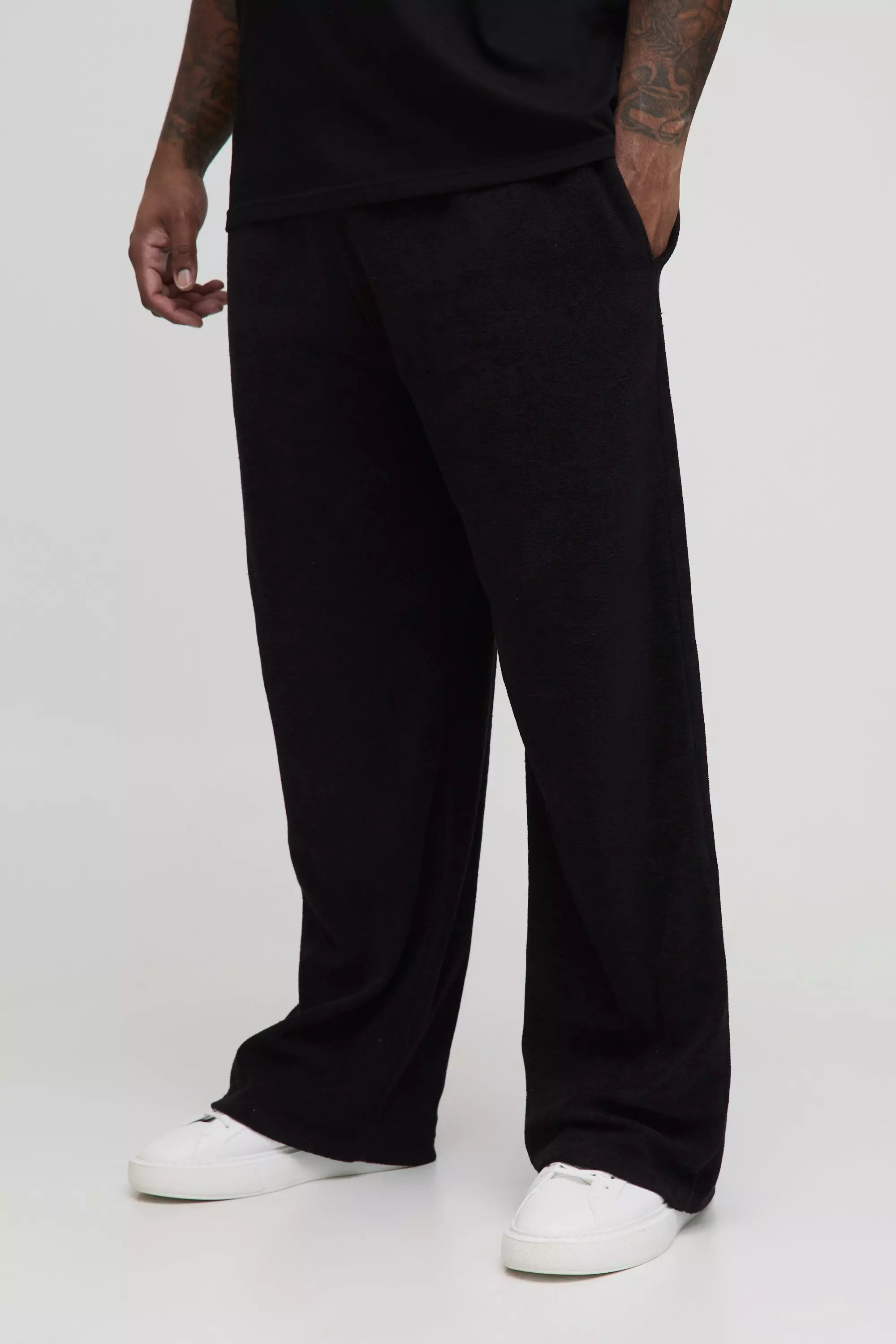 Black Plus Relaxed Fit Premium Towelling Sweatpants alternative image