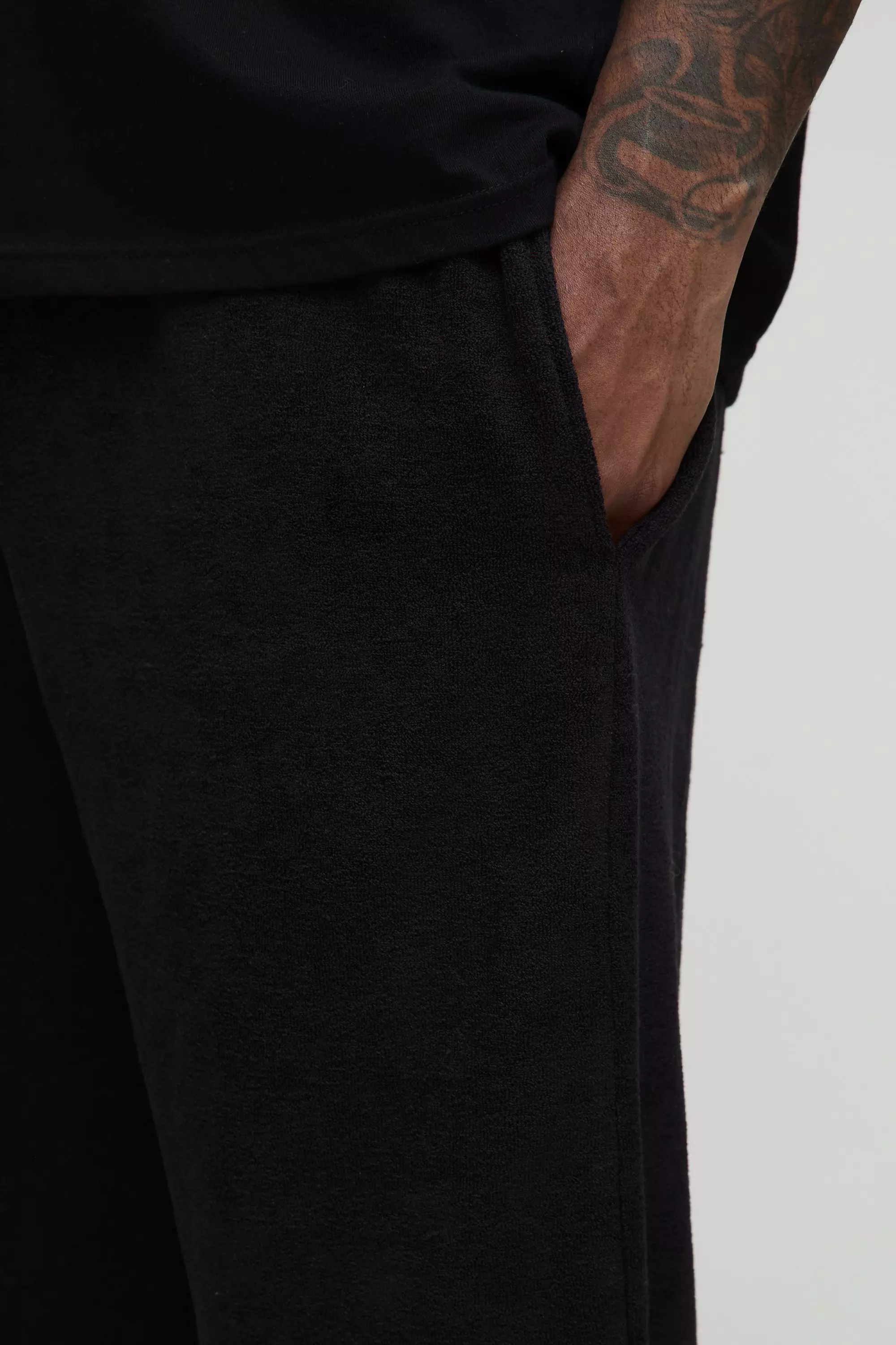 Black Plus Relaxed Fit Premium Towelling Joggers alternative image