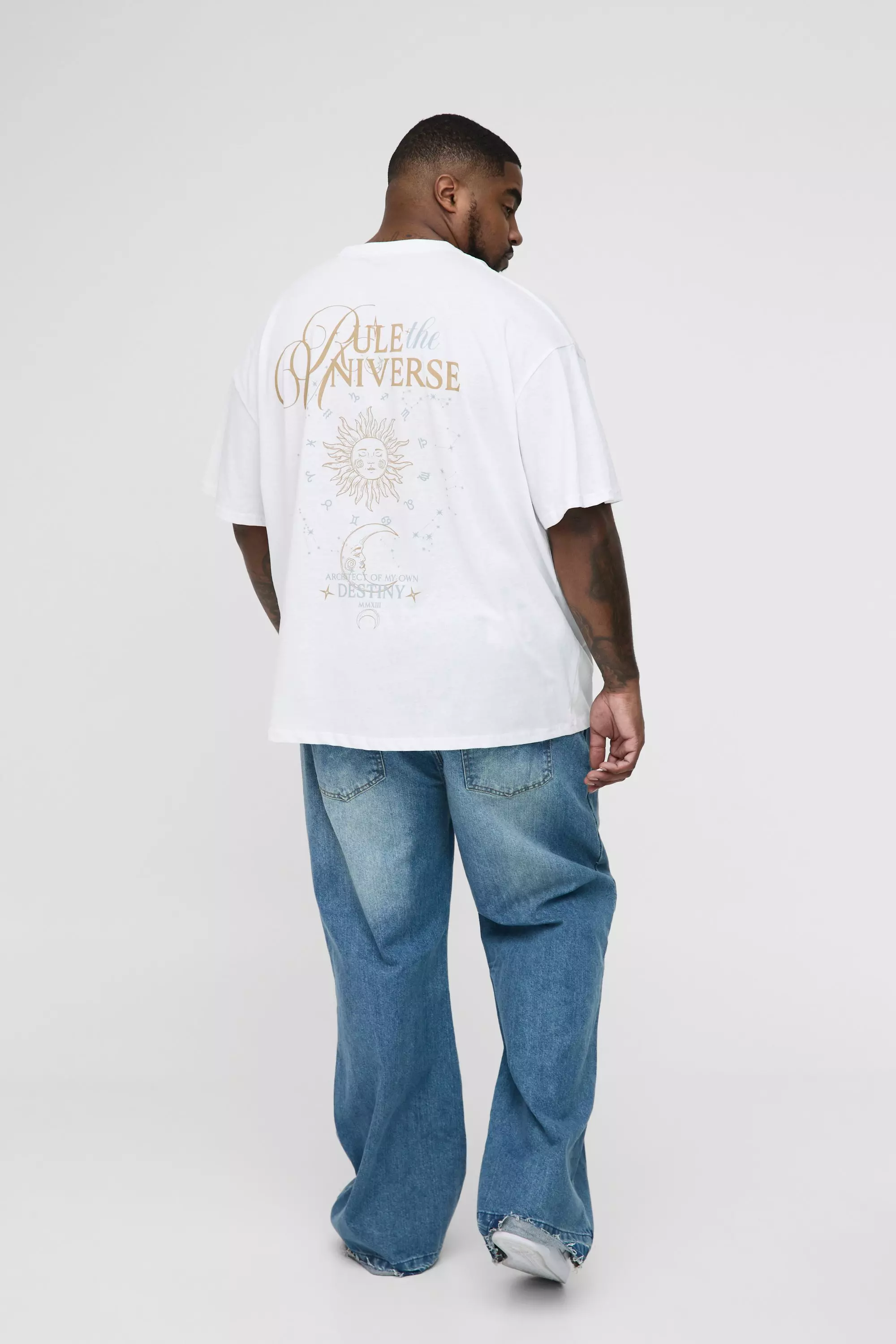 Grande taille - T-shirt oversize imprimé, White autre image