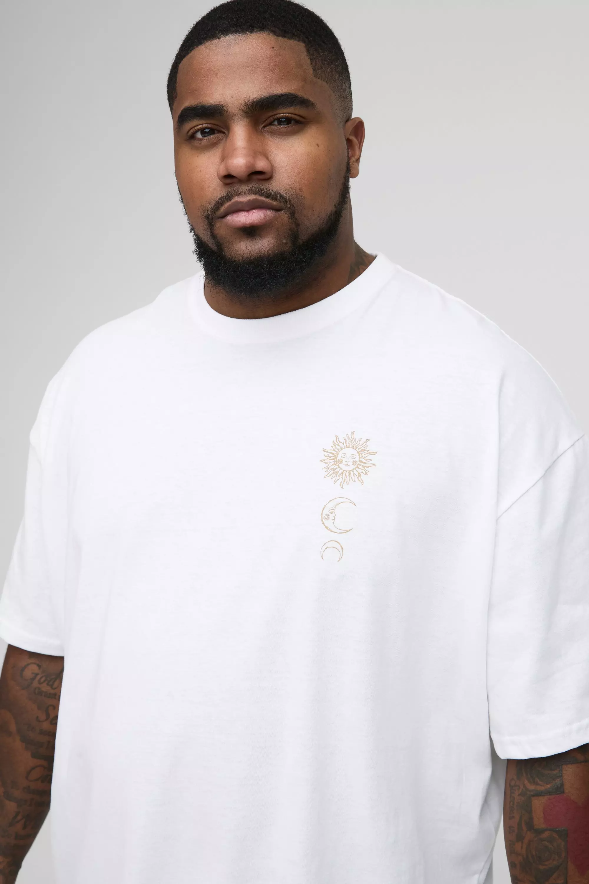 Grande taille - T-shirt oversize imprimé, White autre image