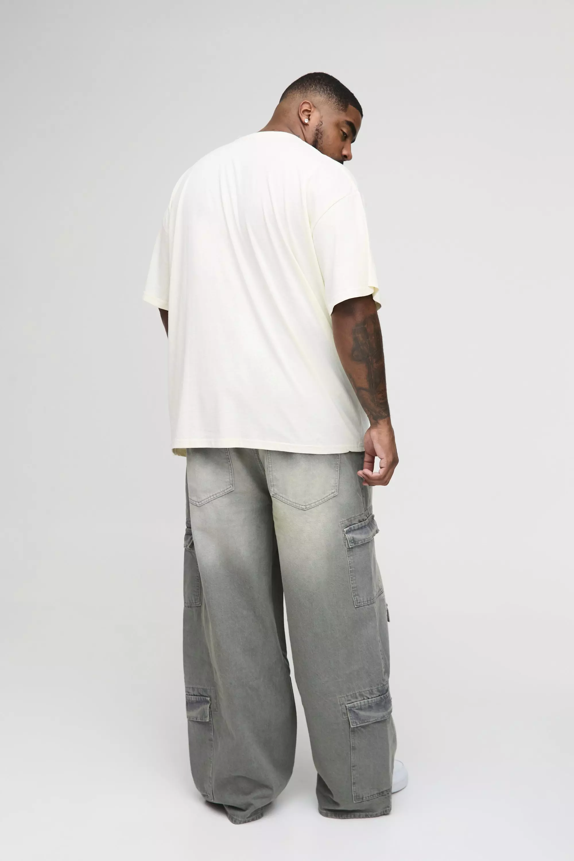 Ecru Plus Oversized Limited Slangenprint T-Shirt alternatieve afbeelding