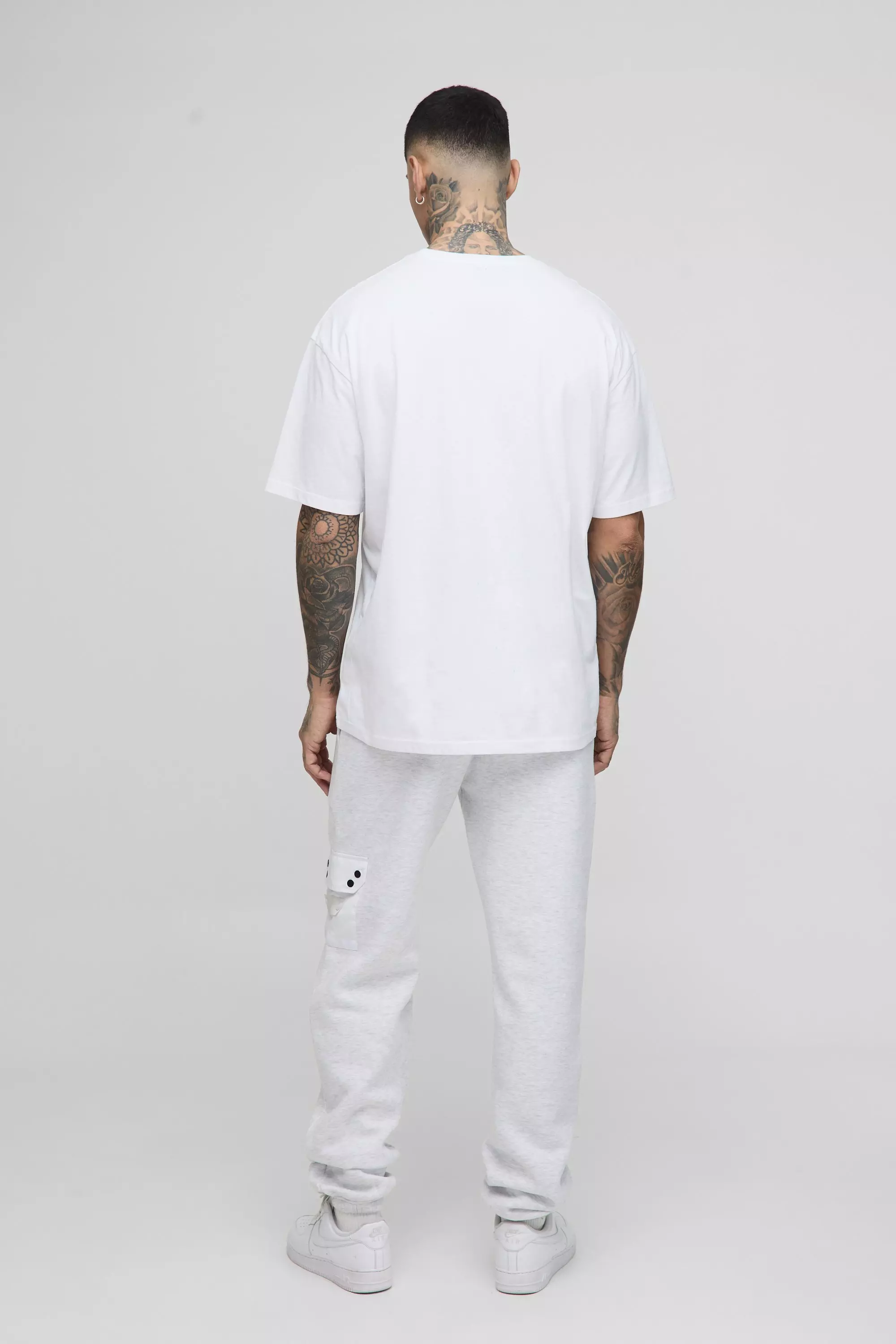 Grey marl Tall Regular Fit Utility Pocket Jersey Sweatpants alternative image