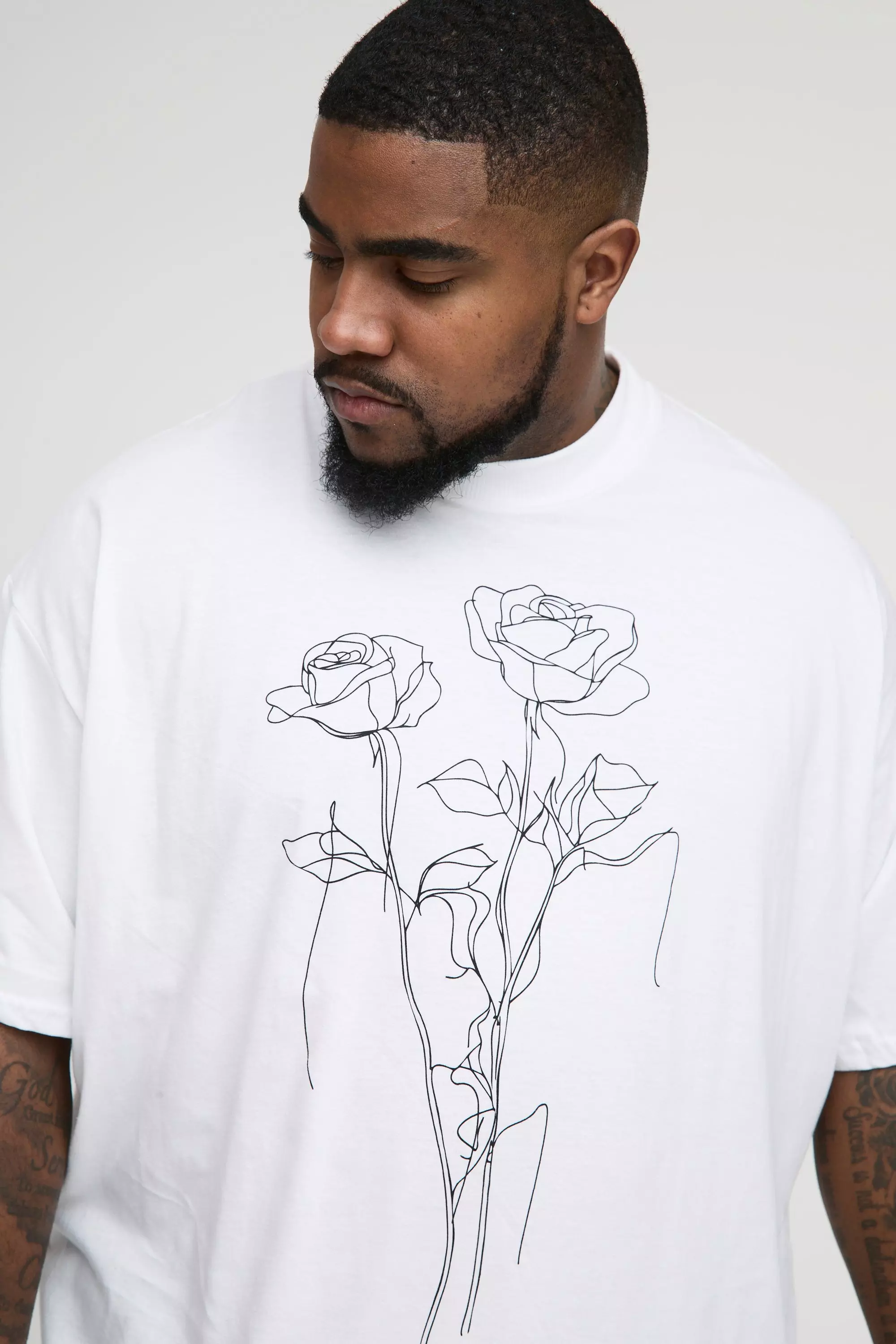 Grande taille - T-shirt oversize fleuri, White autre image