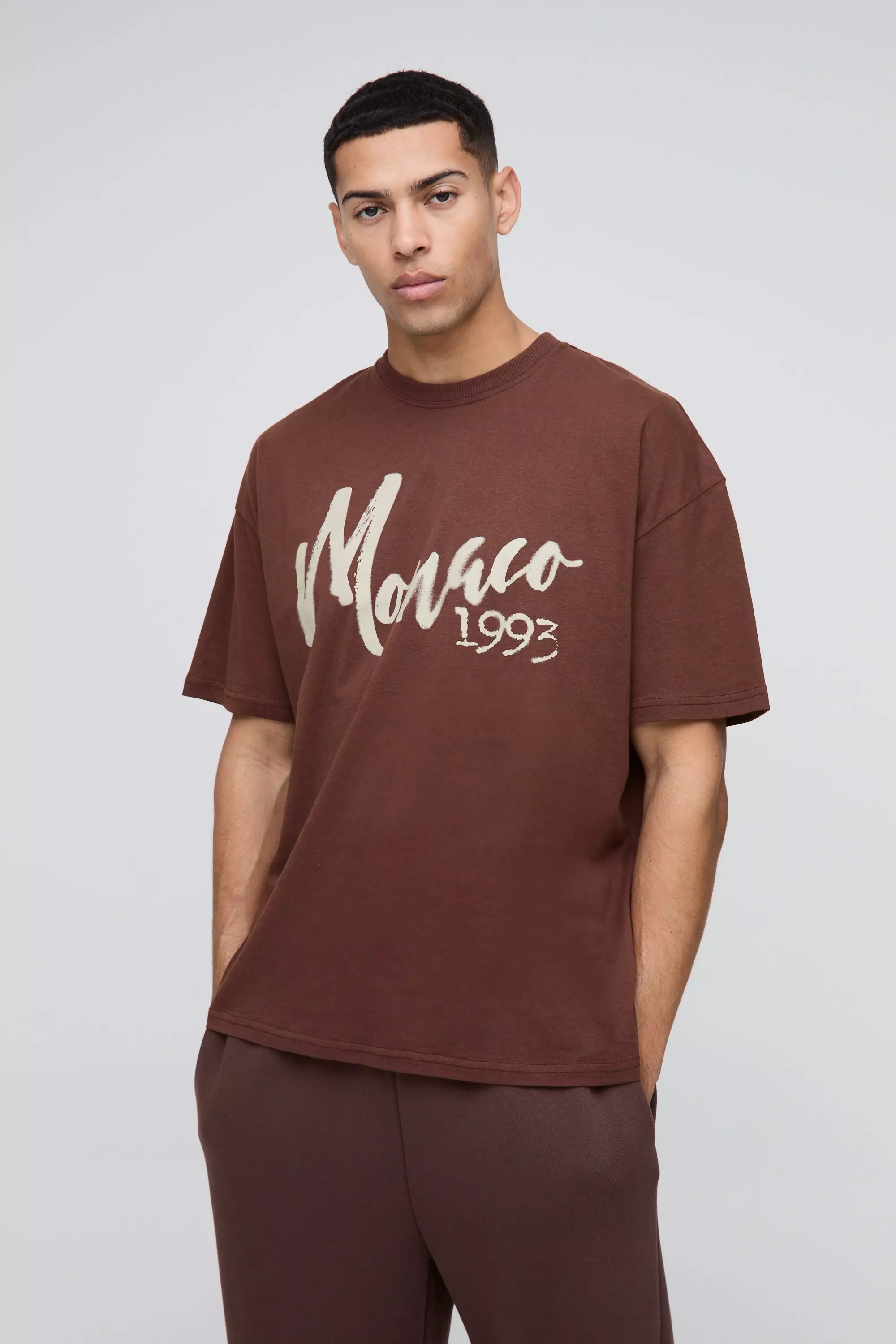 Oversize T-Shirt mit Monaco-Print, Chocolate alternatives Bild