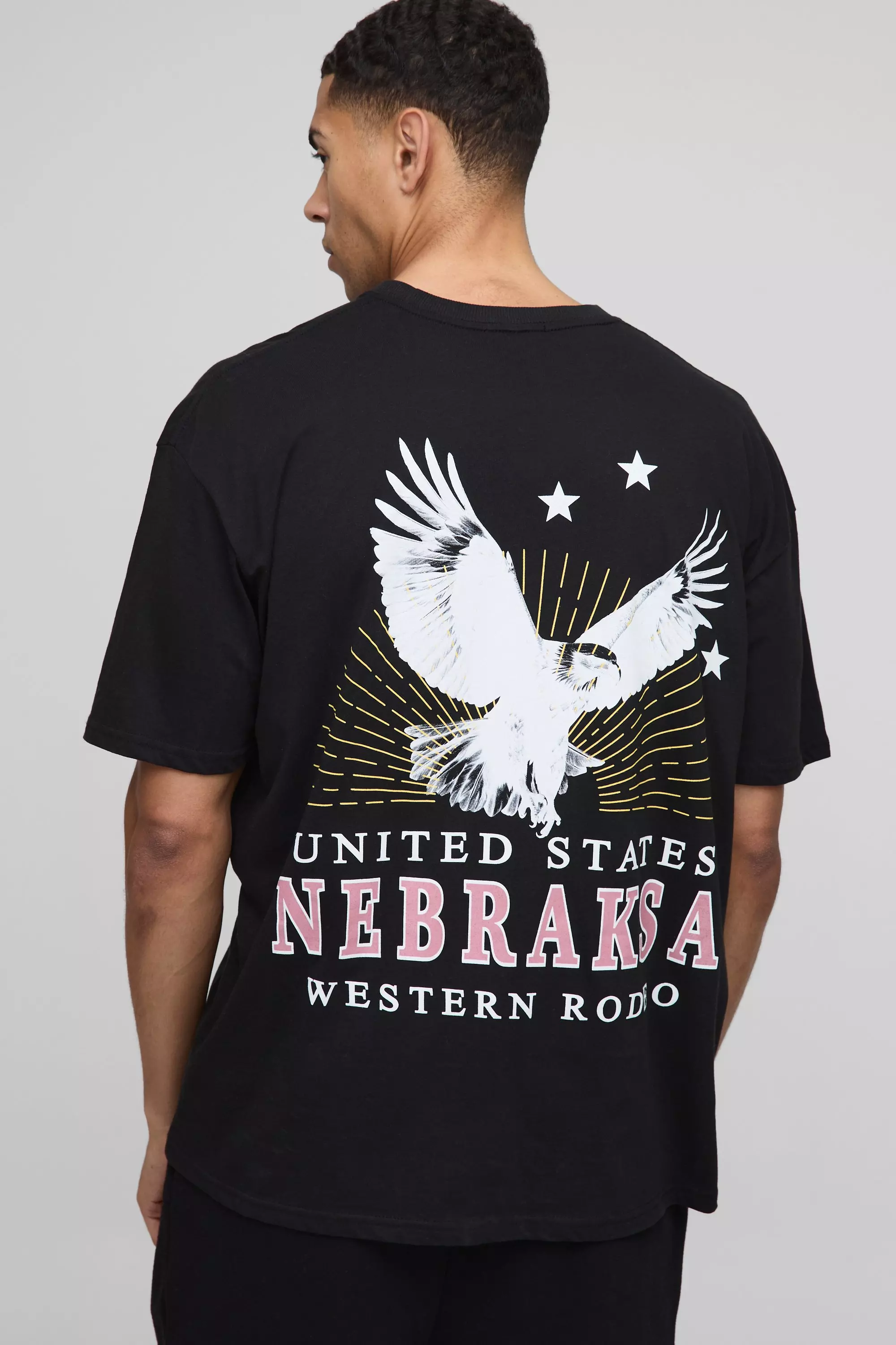 T-shirt oversize à imprimé Nebraska, Black autre image