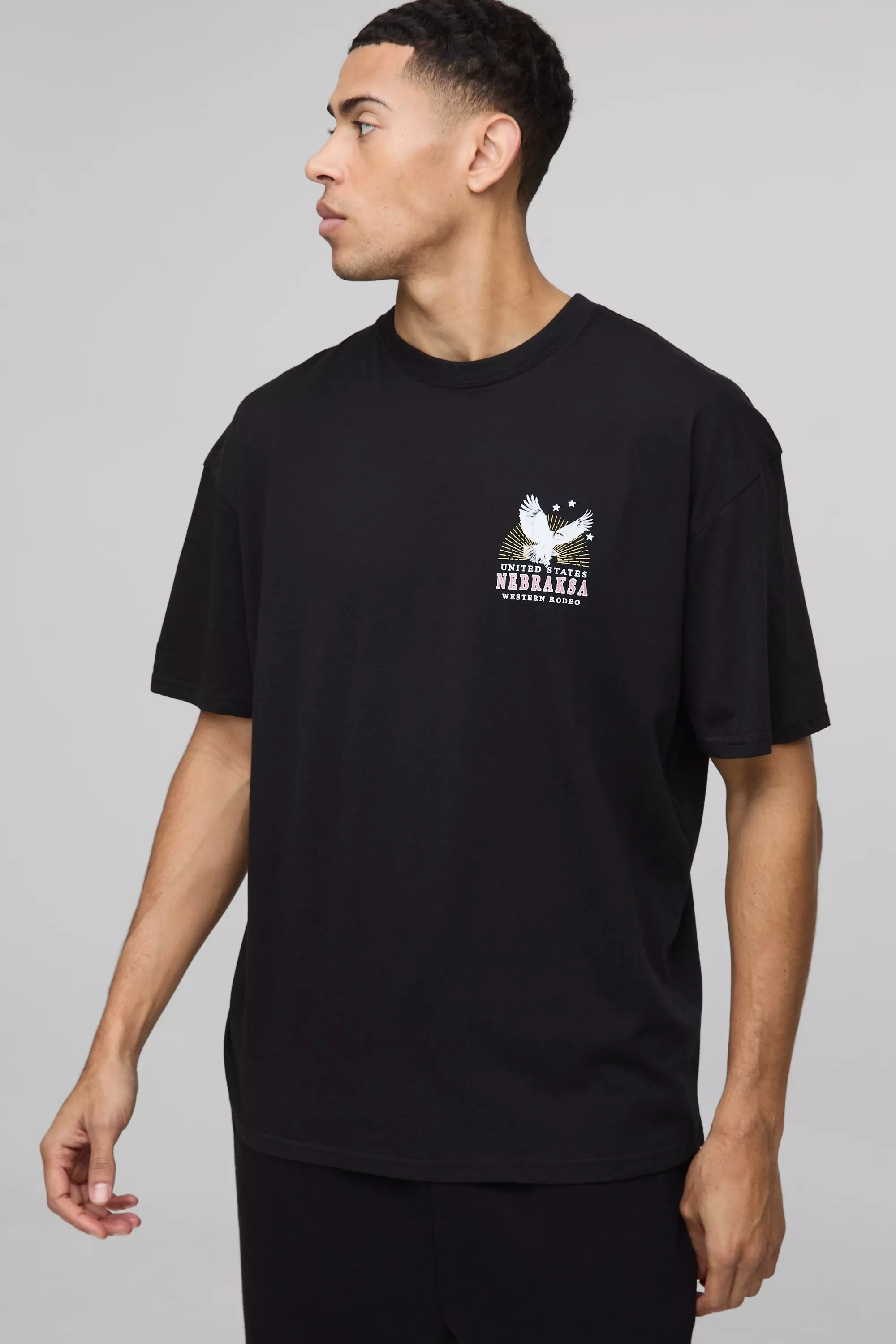 T-shirt oversize à imprimé Nebraska, Black autre image