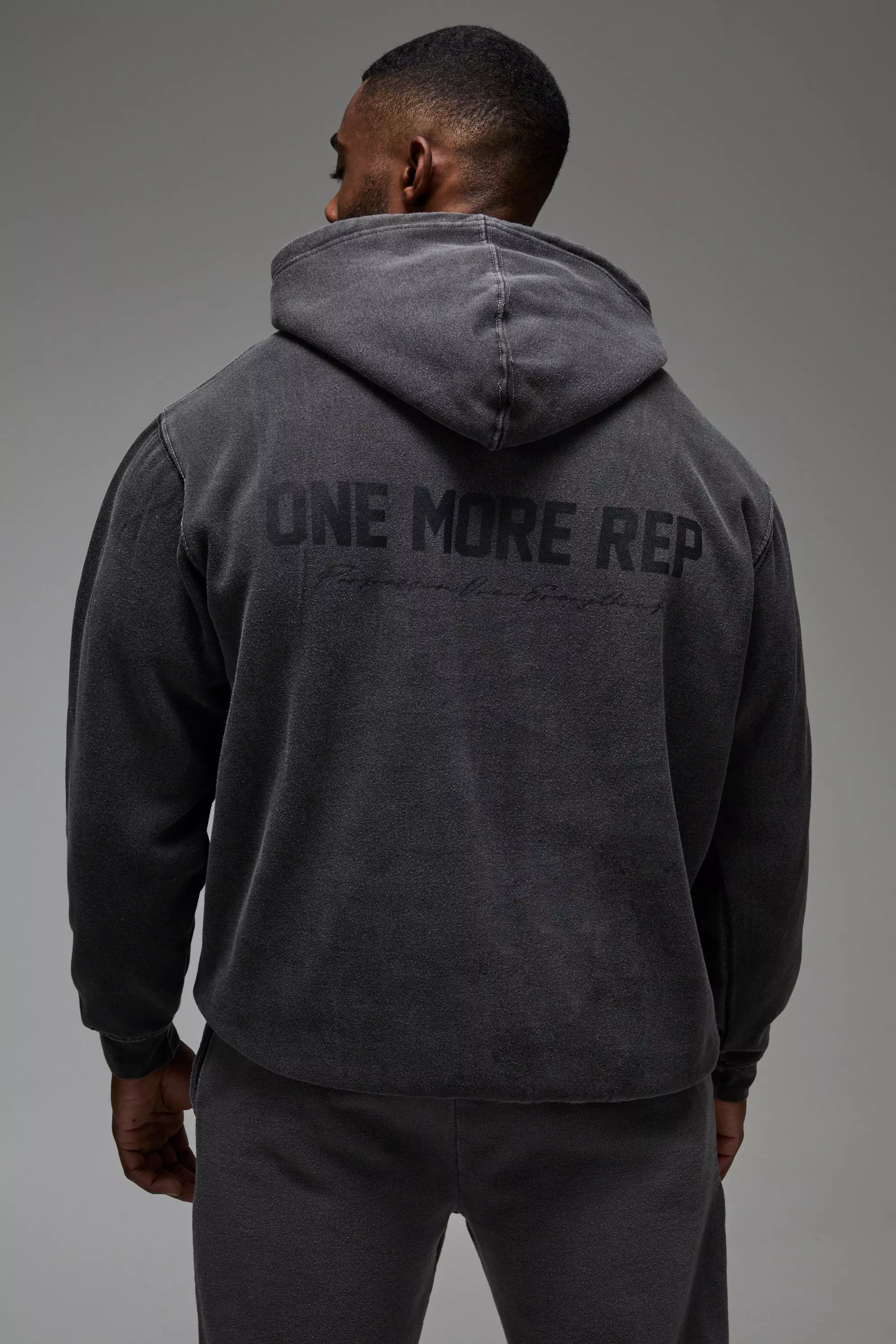 Black Man Active One More Rep Washed Oversized Tracksuit