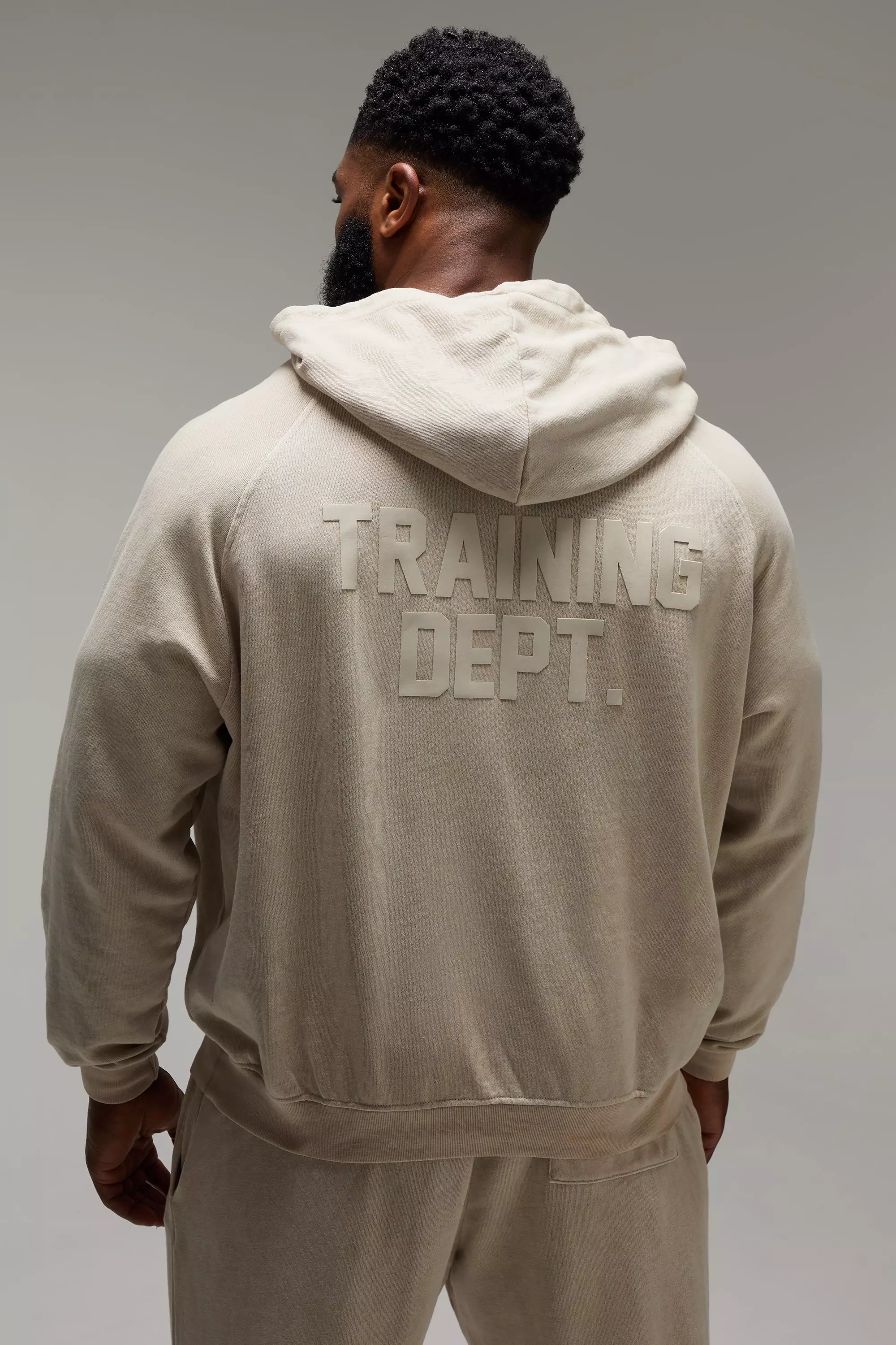 Man Active Training Dept Oversize Hoodie, Stone alternatives Bild