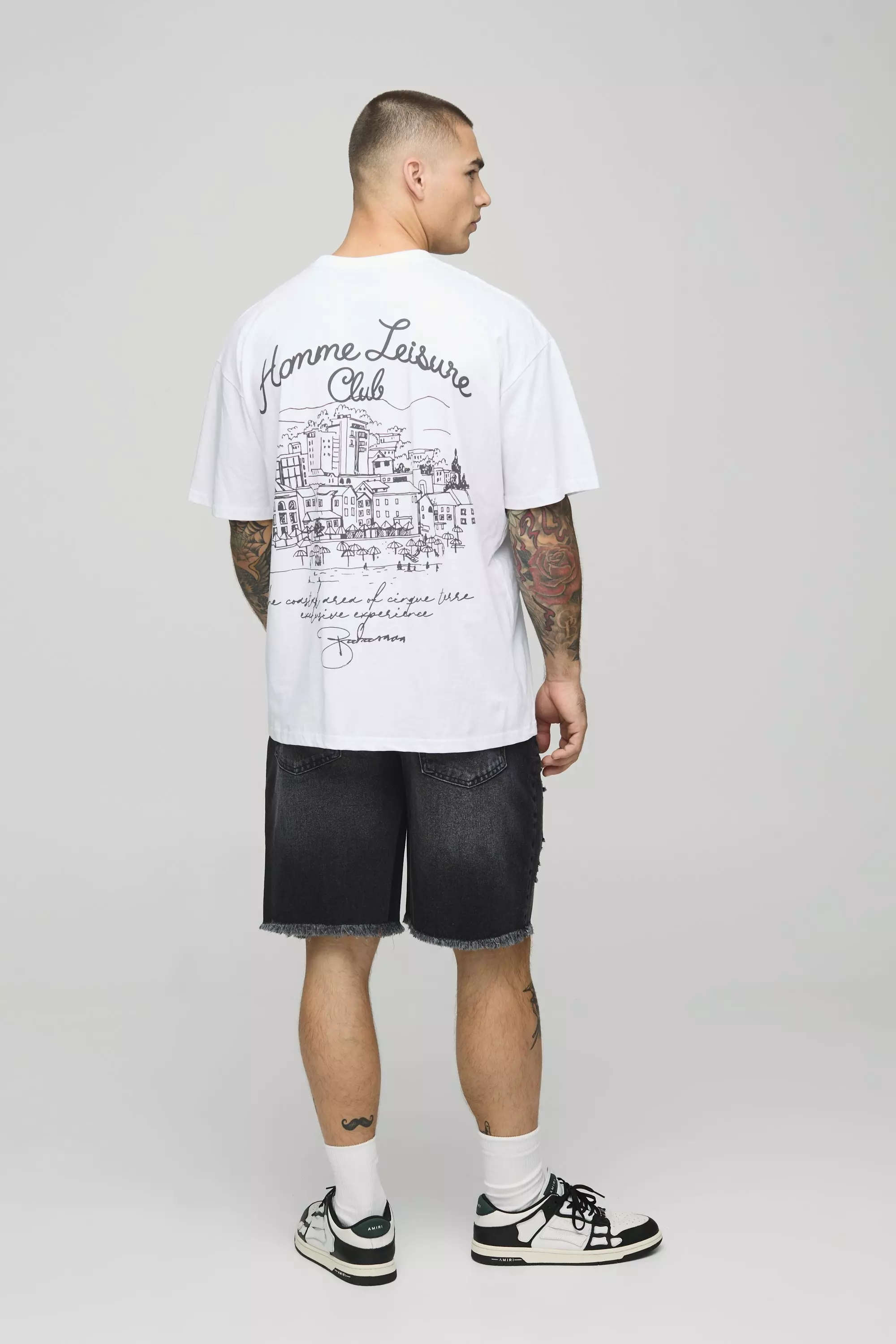 Relaxed Fit Ripped Washed Black Jean Shorts alternative image