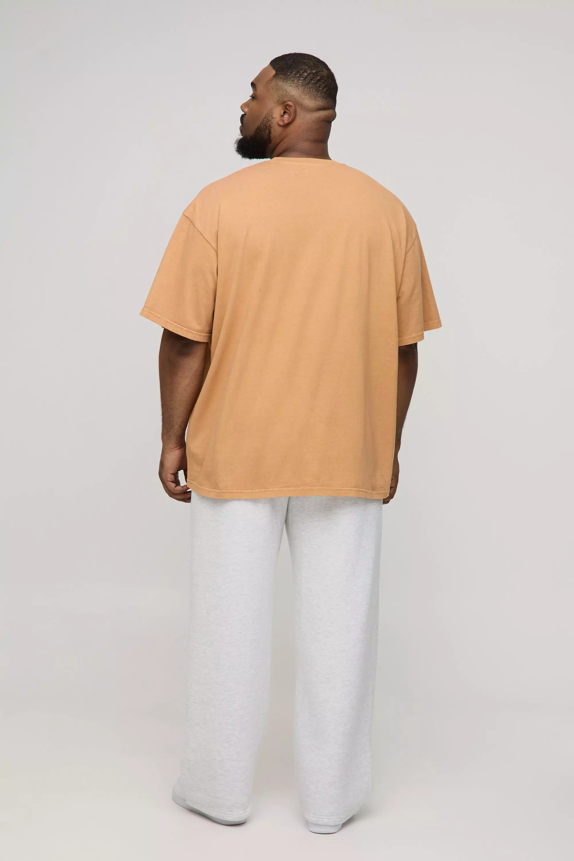 T-shirt Plus Size oversize in lavaggio acido, Orange immagine alternativa