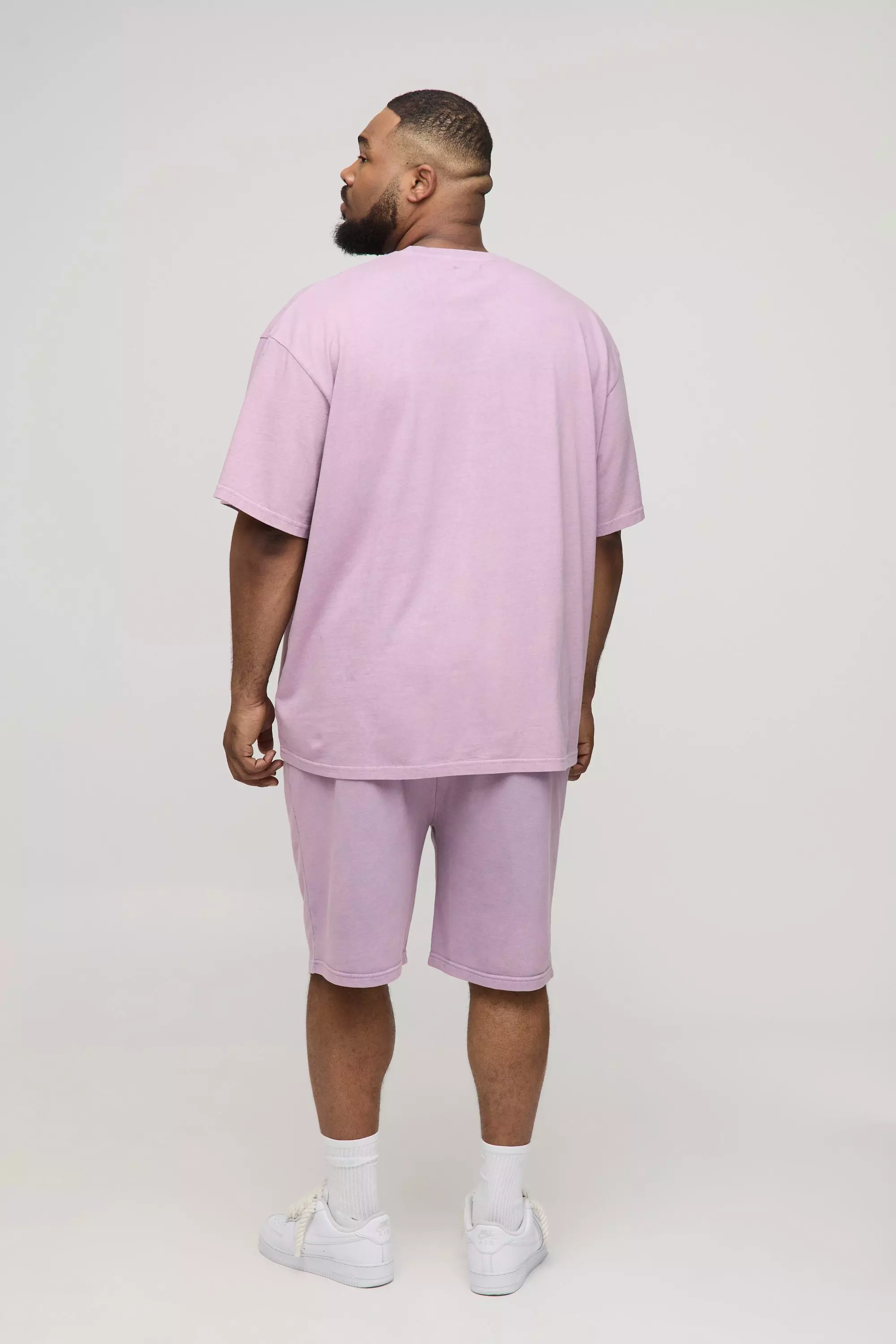 Purple Plus Oversized Acid Wash T-Shirt & Short Set alternative image