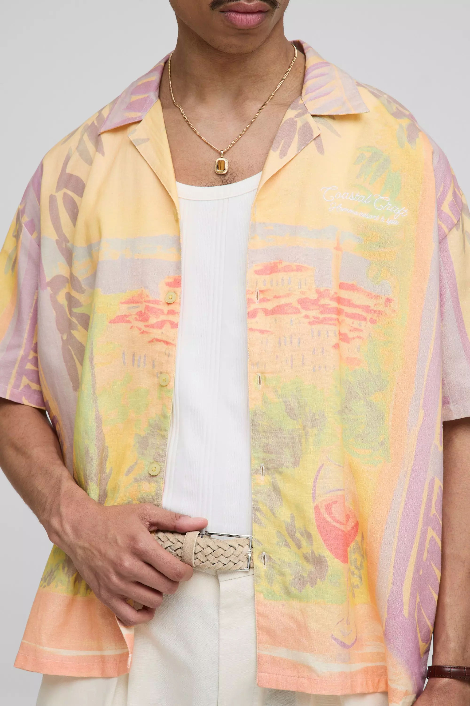 Chemise oversize imprimée , Pink autre image