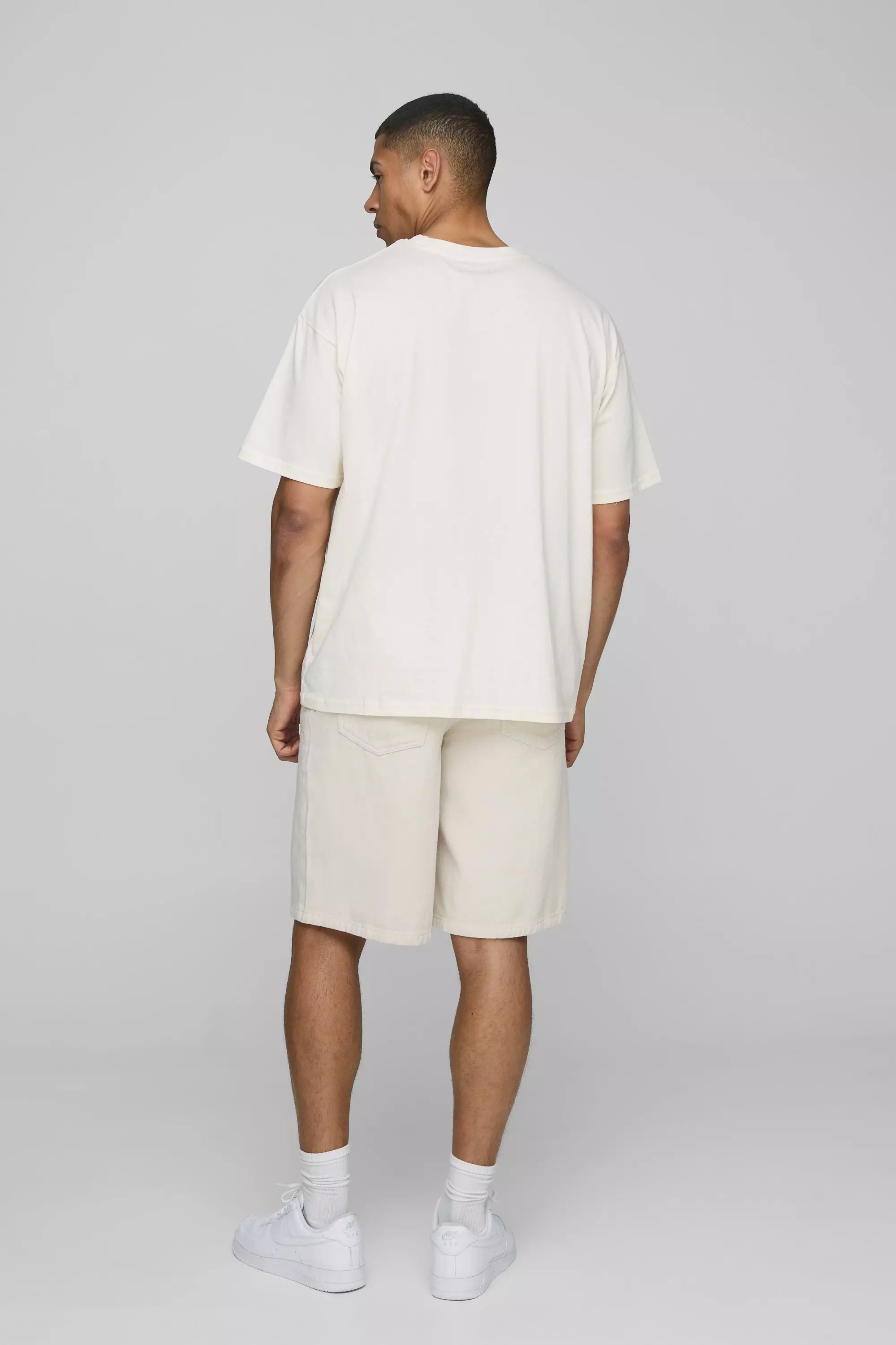 Ecru Oversized Homme Deboss T-Shirt alternative image