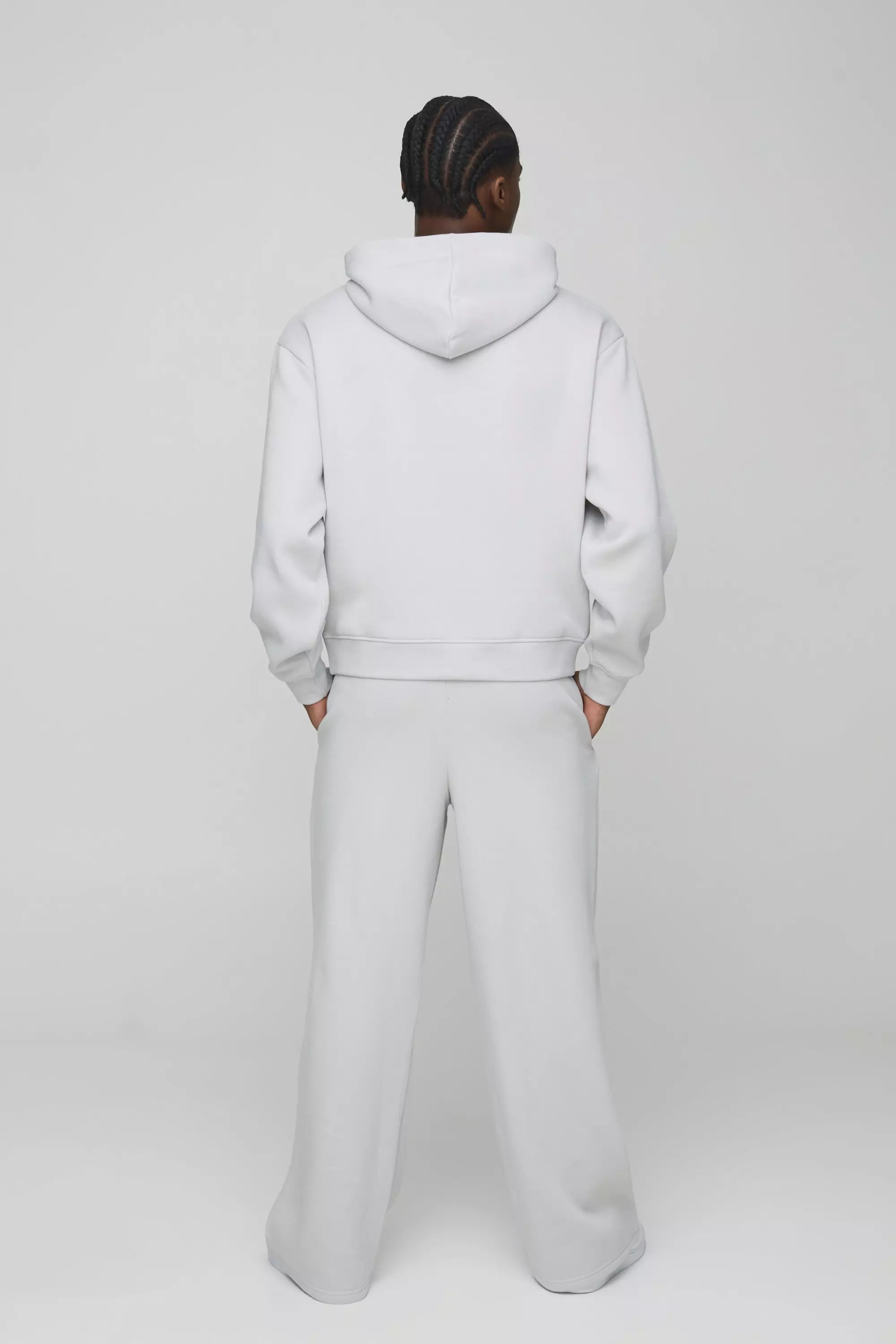 Grey Oversized Boxy Varsity 25 Debossed Hooded Tracksuit alternative image
