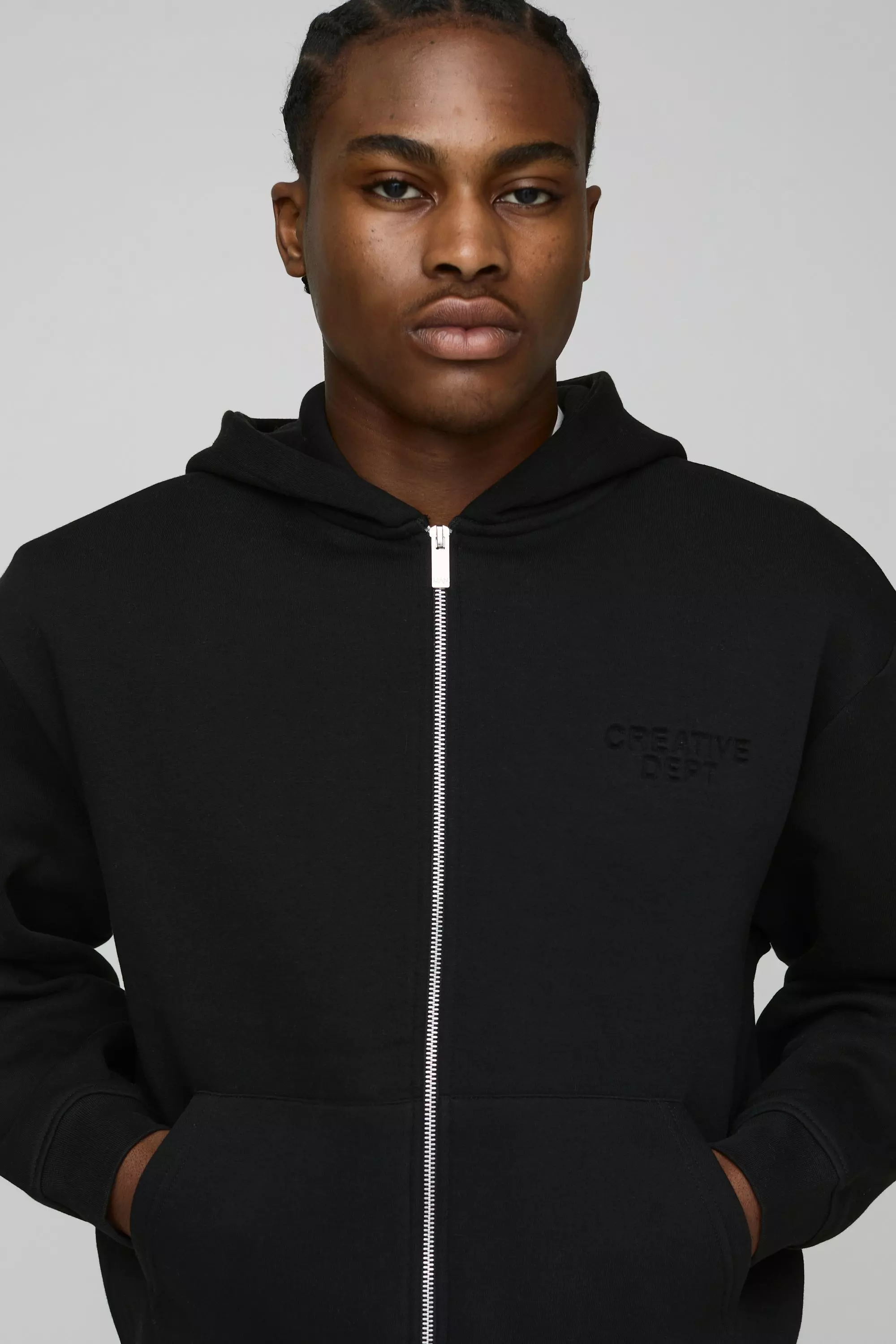 Survêtement oversize zippé à slogan Creative, Black autre image