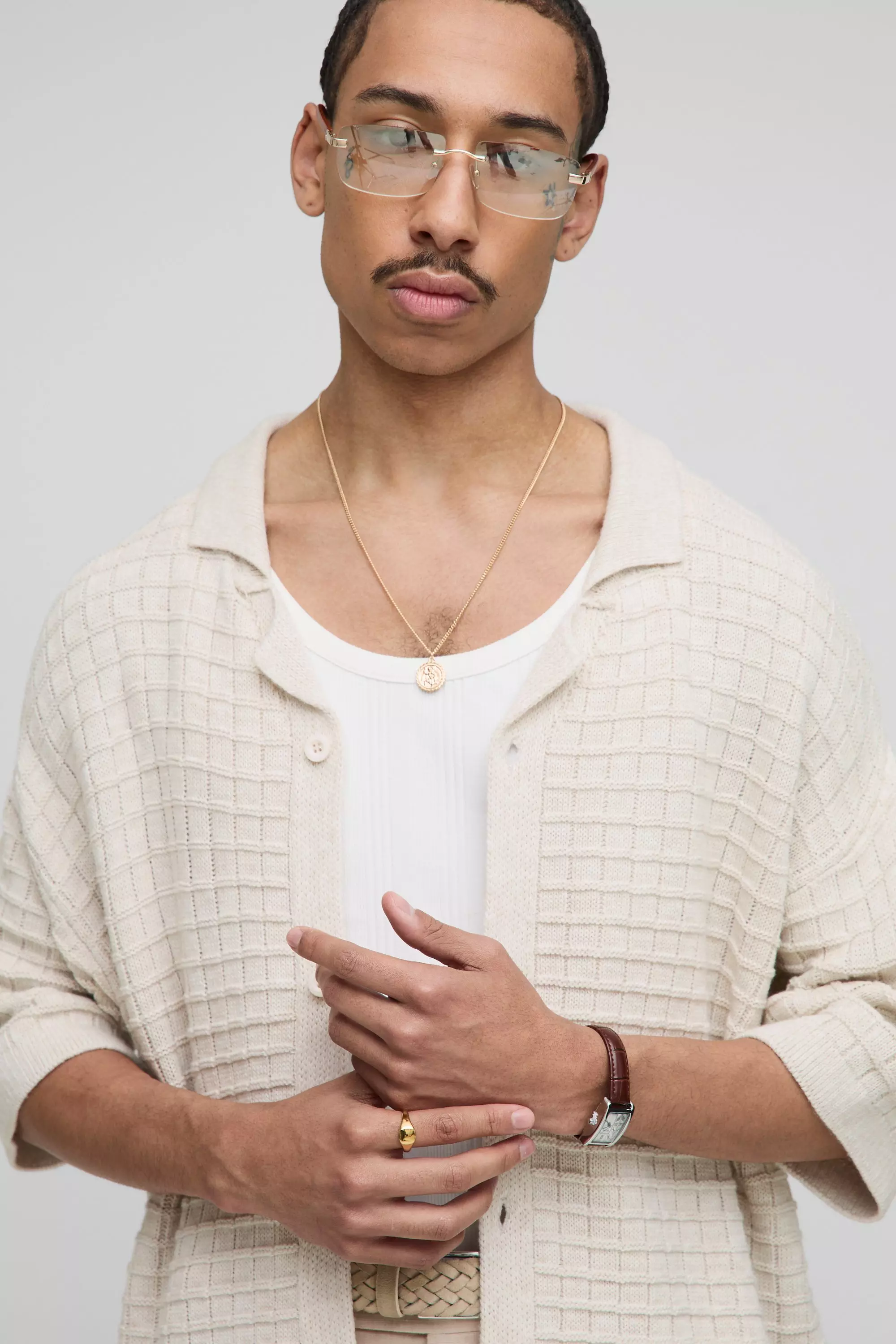 Chemise oversize en maille épaisse, Stone autre image