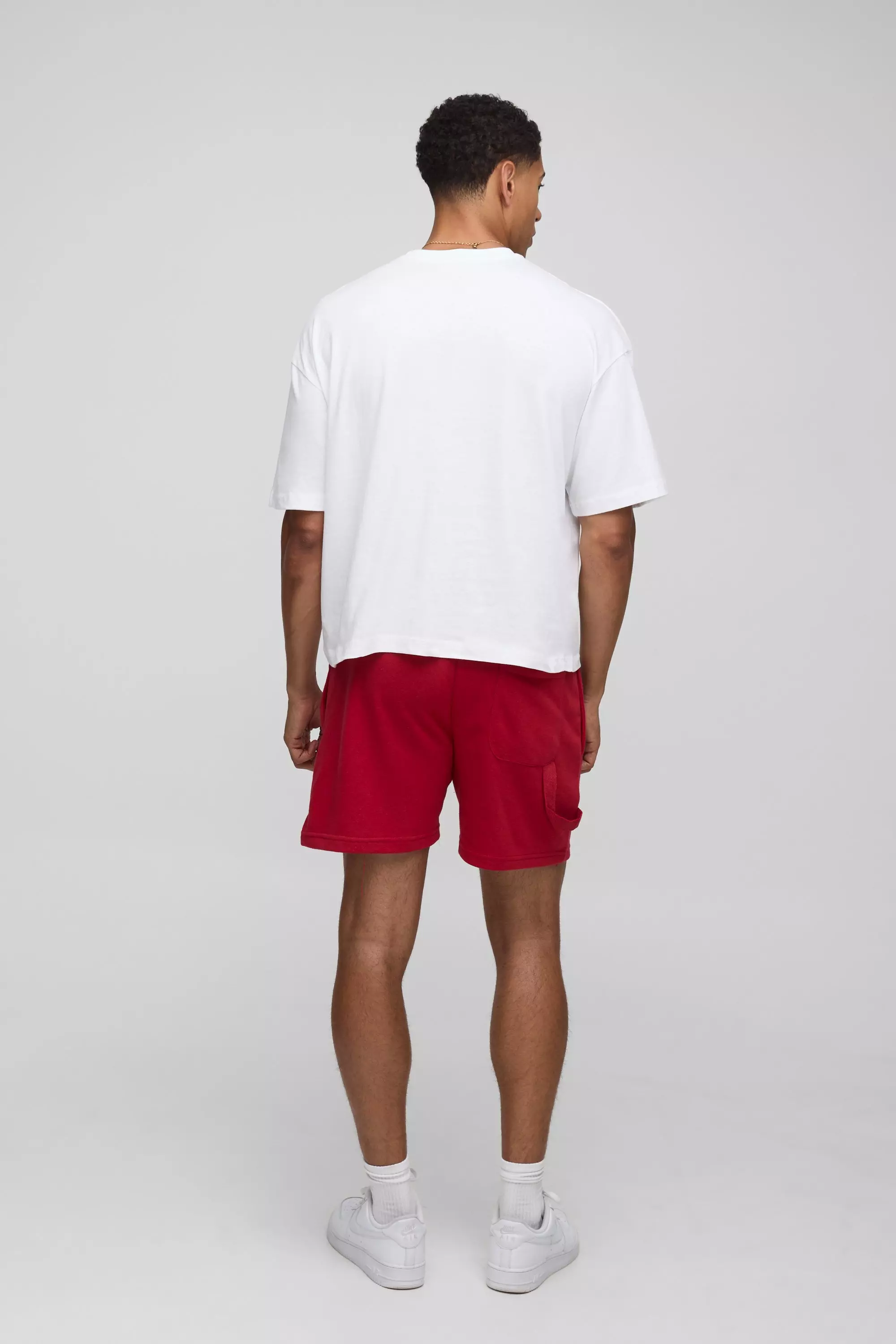 Oversized Boxy Blanket Stitch Rope Detail T-Shirt & Short Set | boohooMAN USA