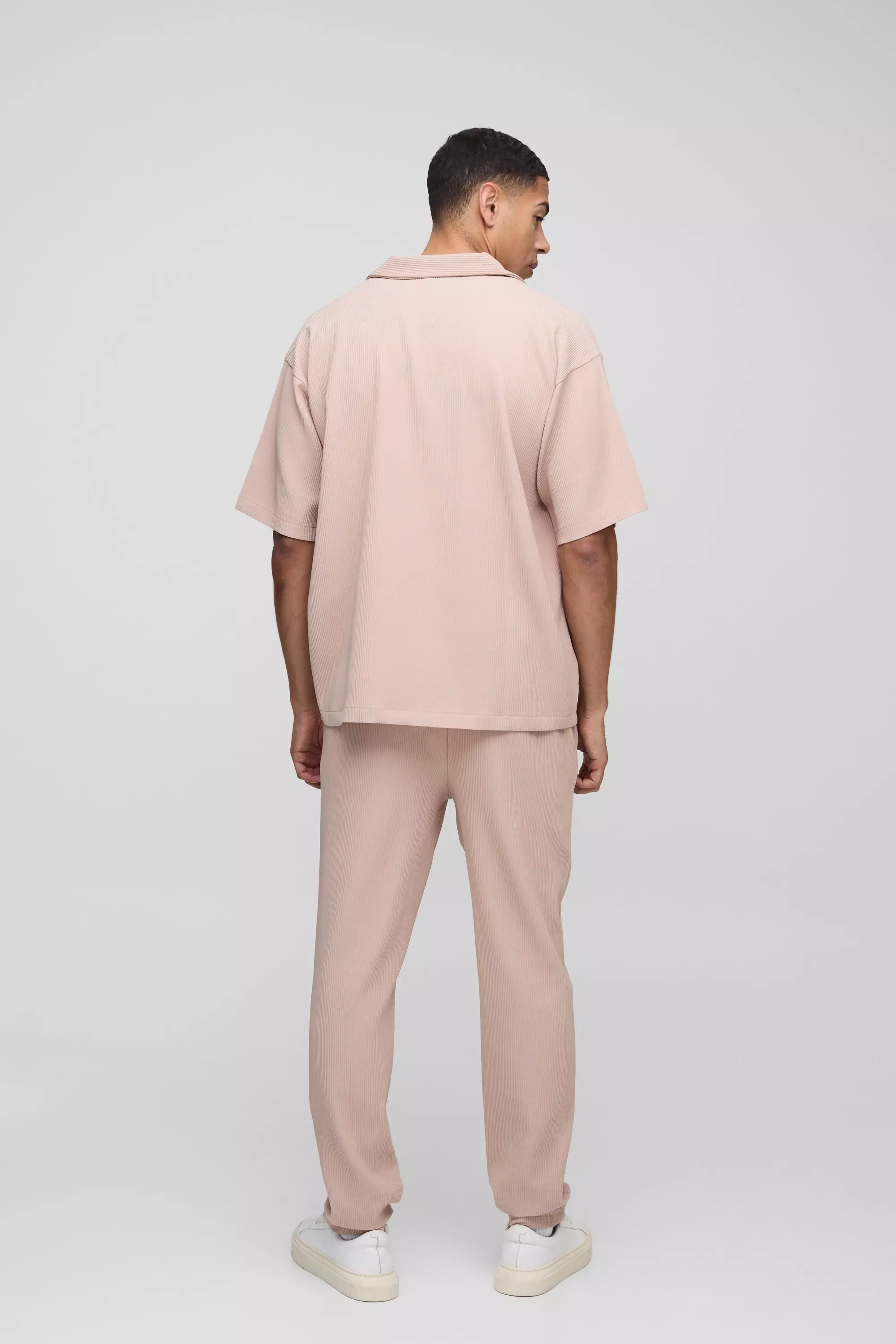 Slim-Fit Hose mit elastischem Bund, Taupe alternatives Bild
