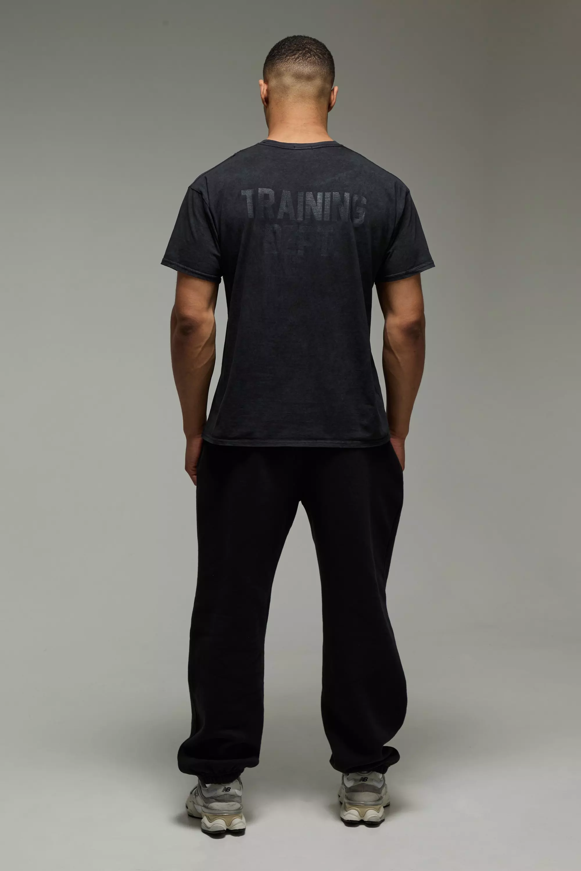 T-shirt oversize délavé à slogan - MAN Active, Black autre image