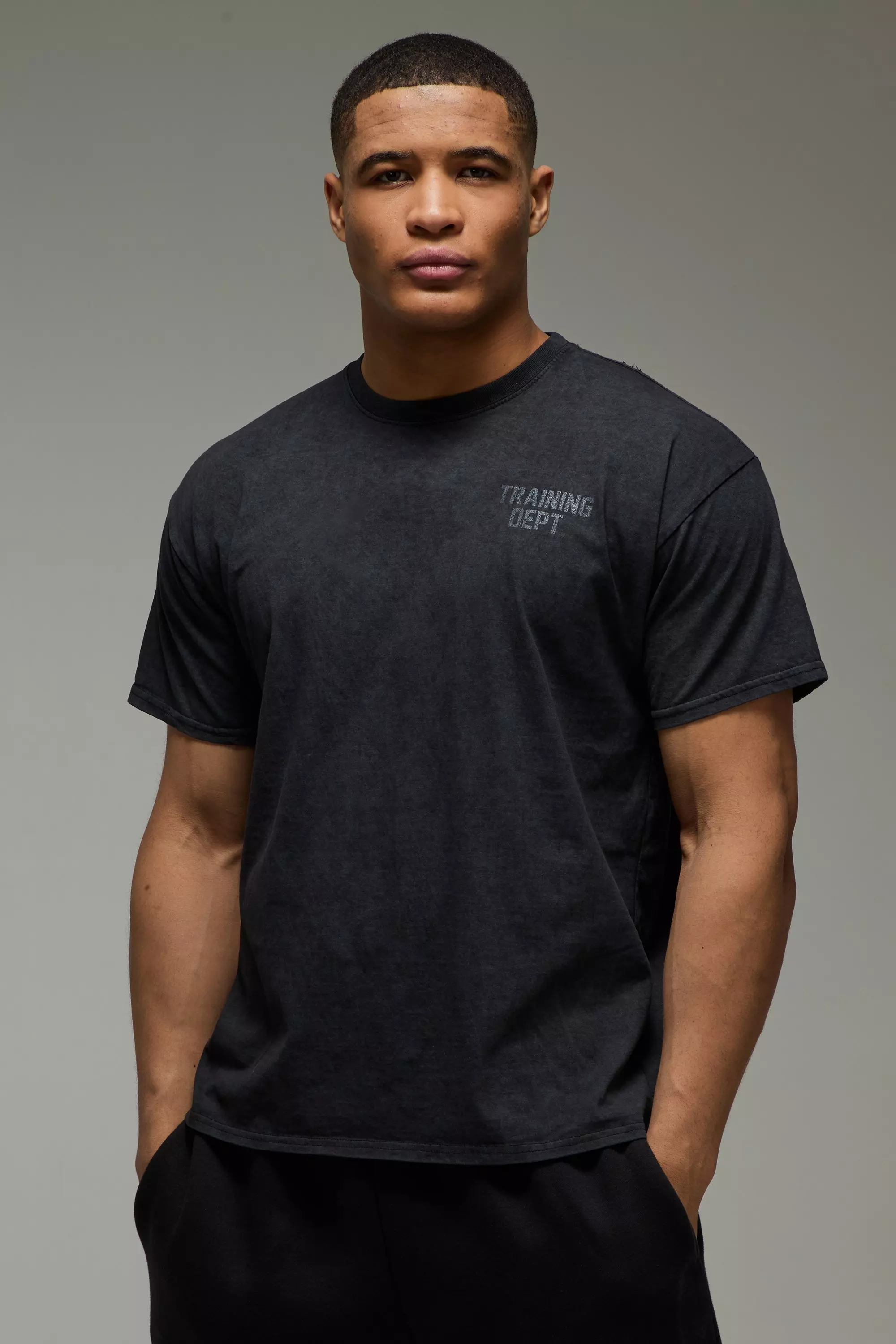 T-shirt oversize délavé à slogan - MAN Active, Black autre image