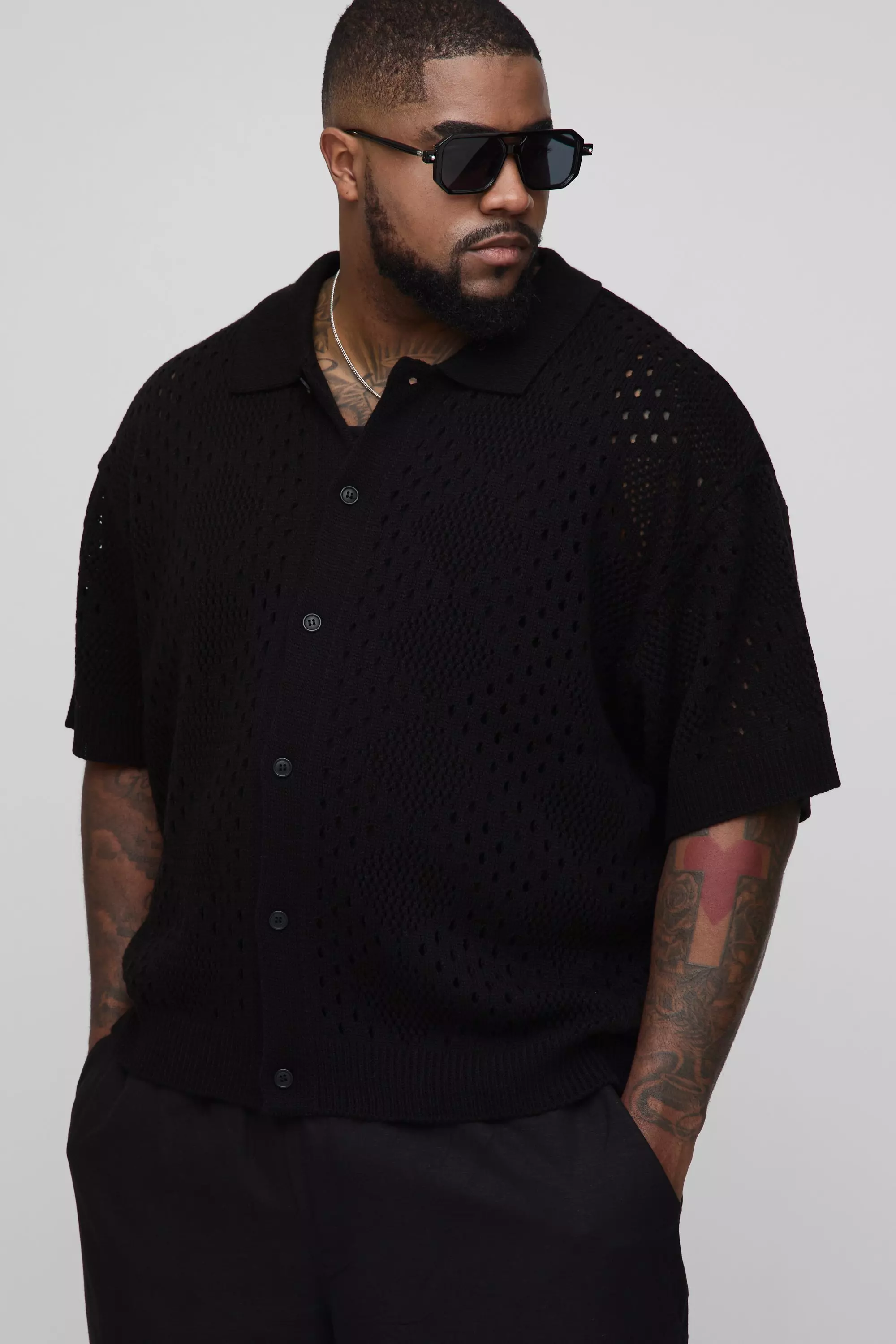 Grande taille - Chemise en maille, Black autre image